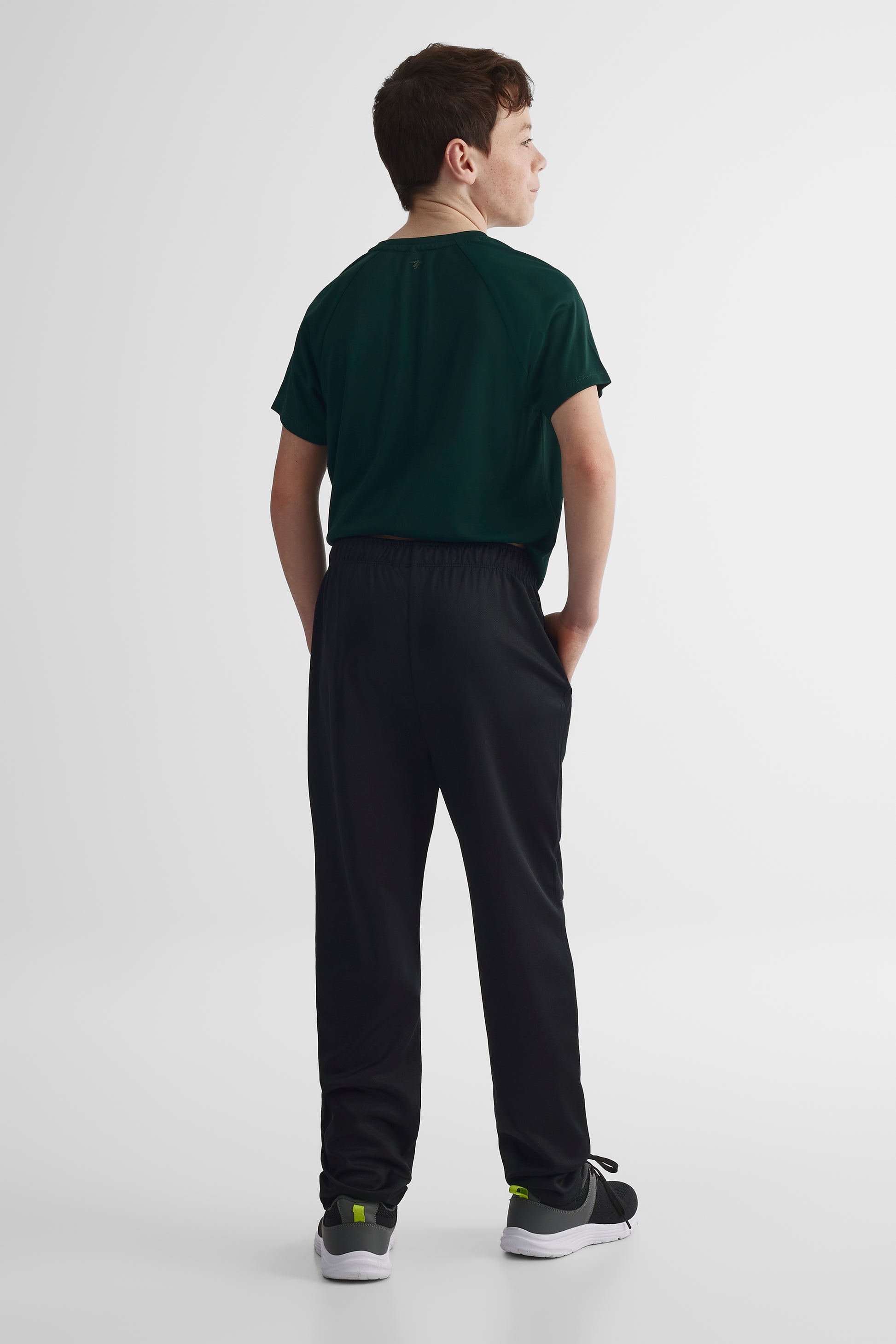 Pantalon sport jambe droite - Ado garçon && NOIR