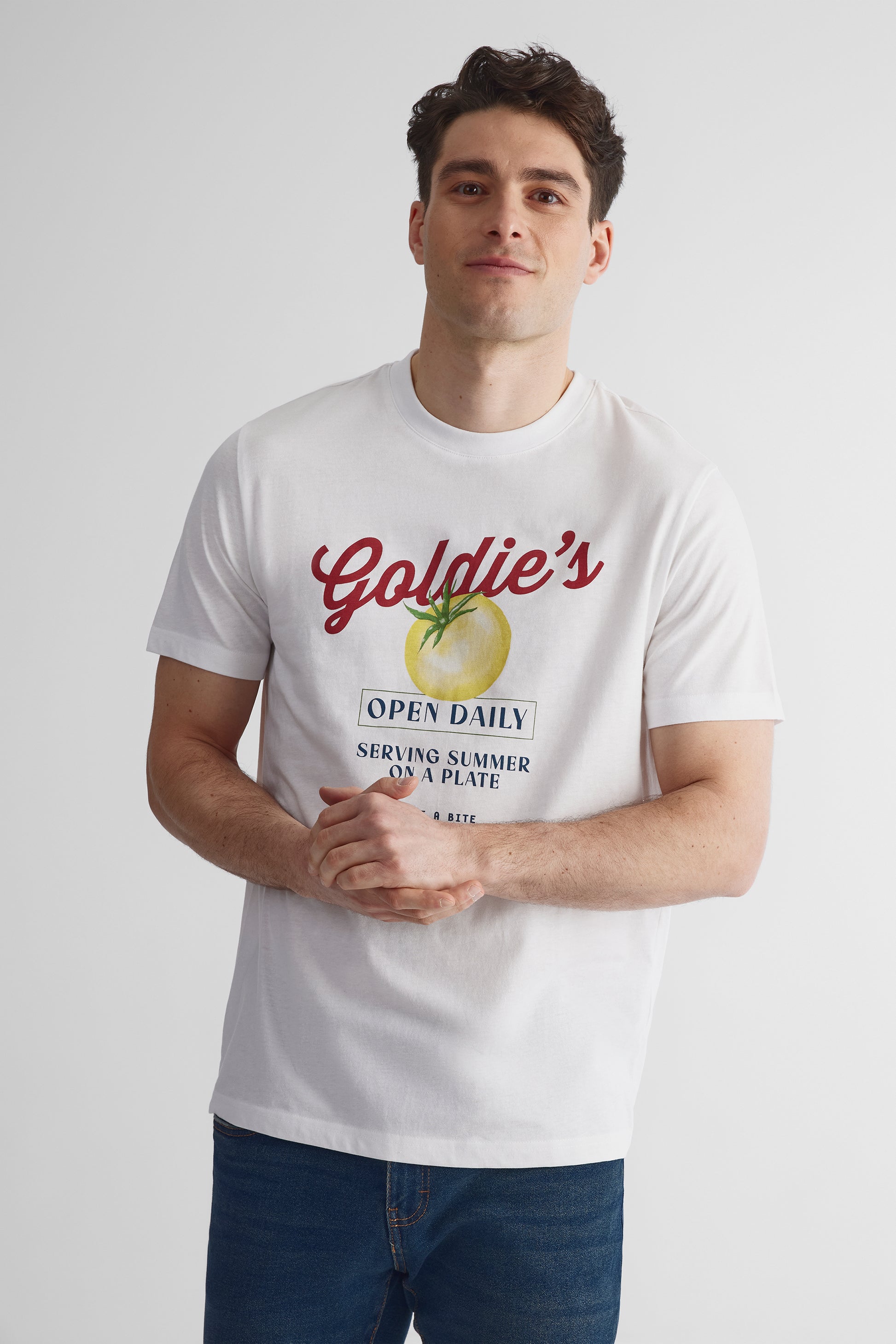 T-shirt graphique à col rond 2/30$ - Homme && BLANC
