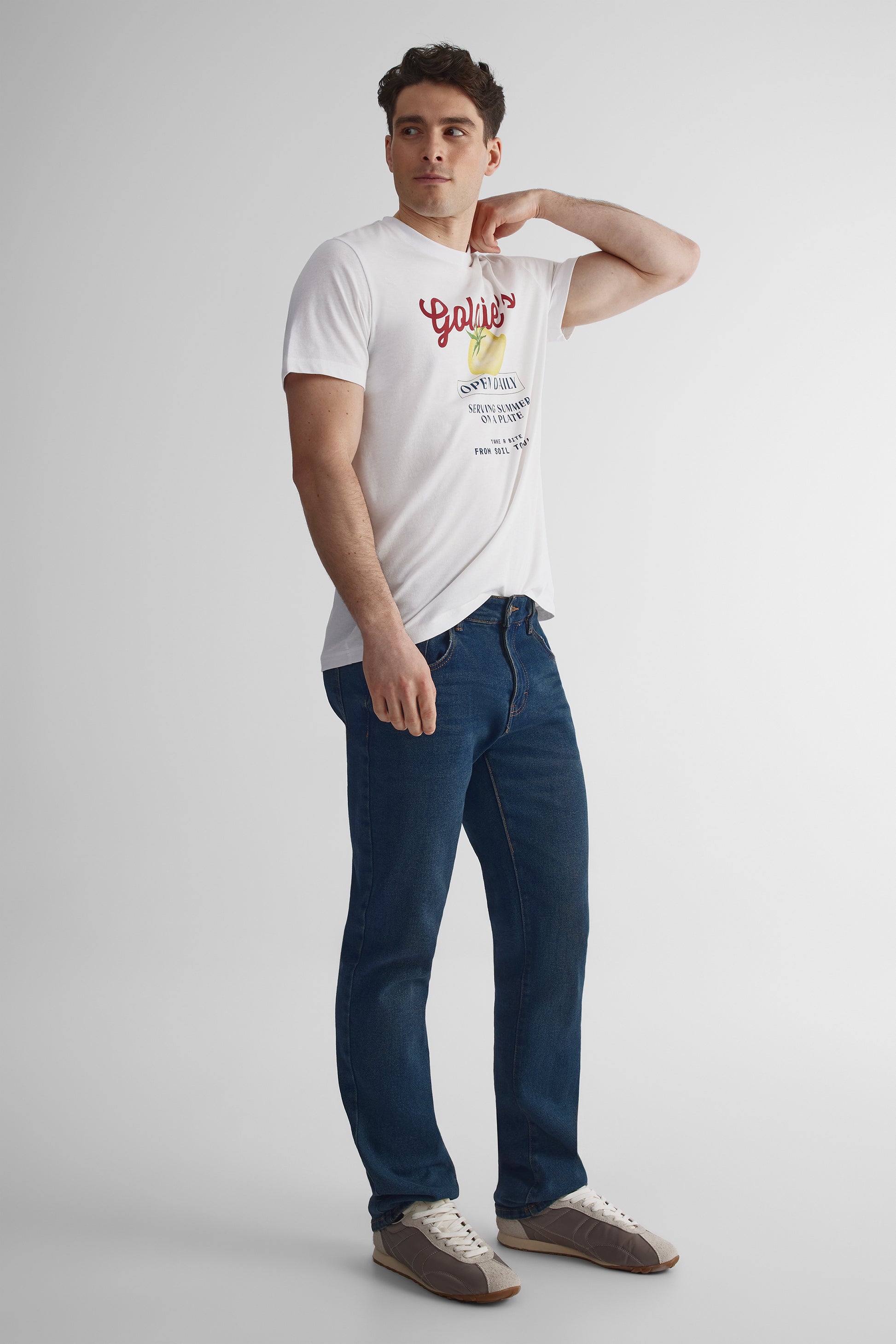 T-shirt graphique à col rond 2/30$ - Homme && BLANC
