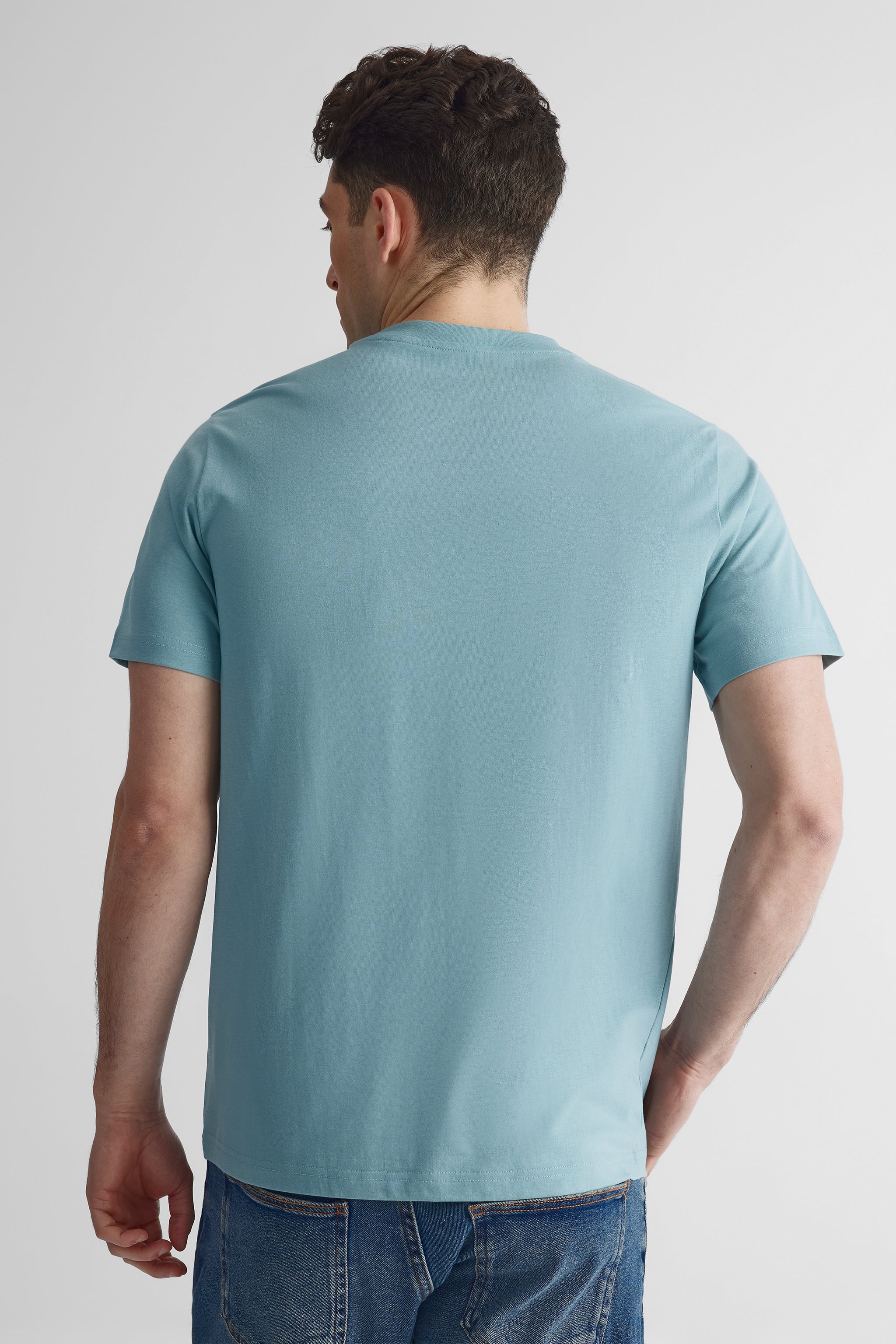 T-shirt graphique à col rond 2/30$ - Homme && BLEU