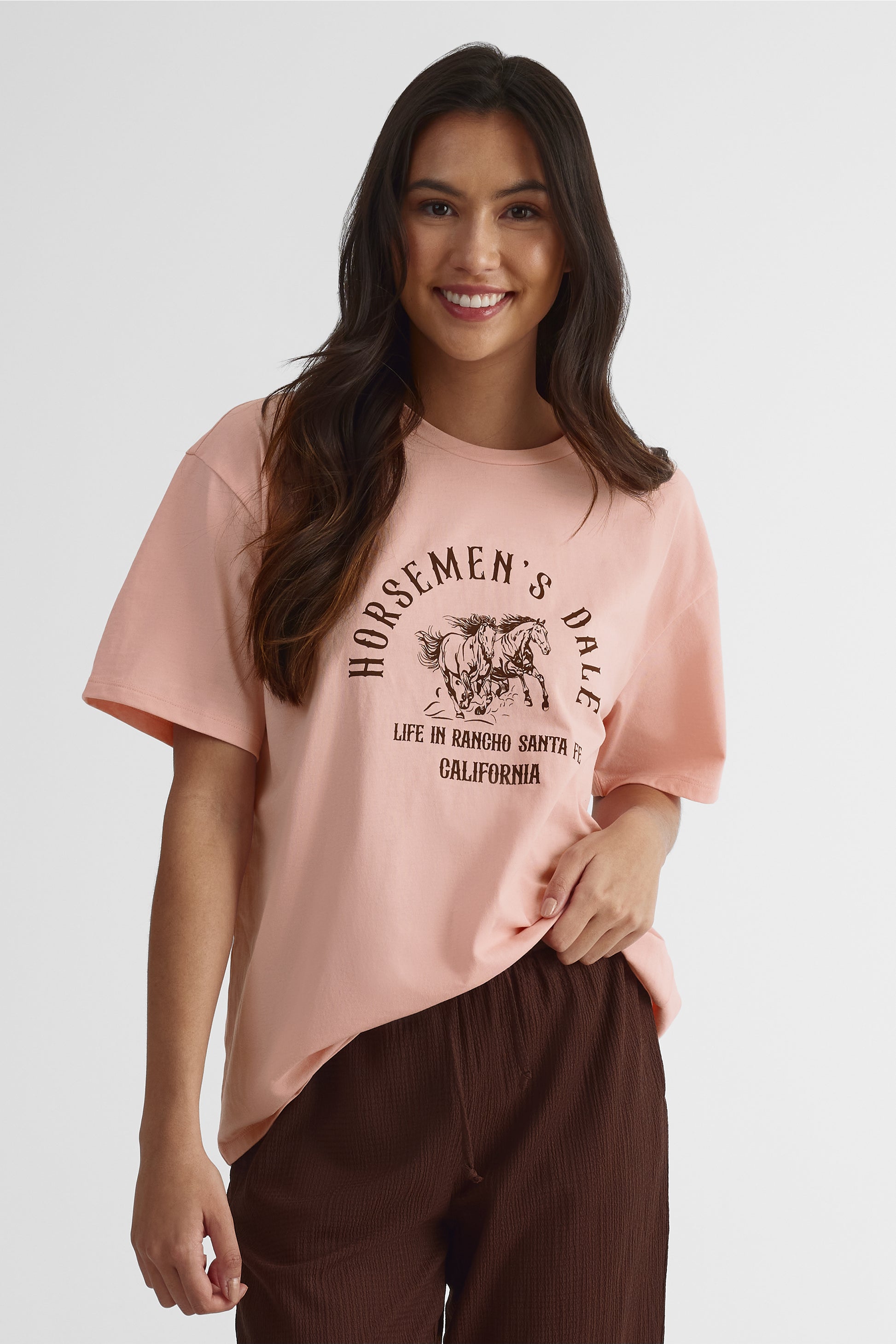 T-shirt graphique col rond 2/30$ - Femme && ROSE
