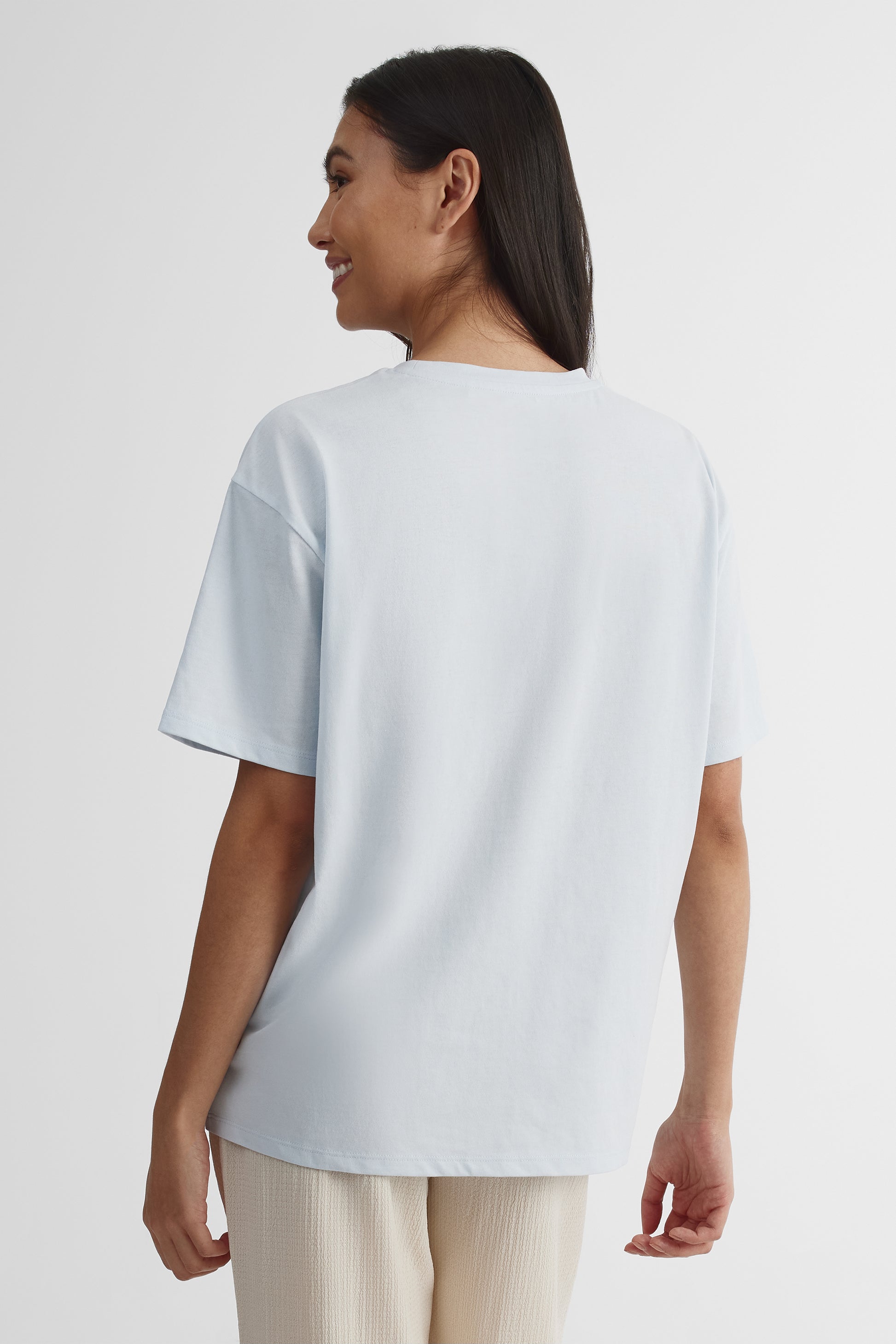 T-shirt graphique col rond 2/30$ - Femme && BLEU