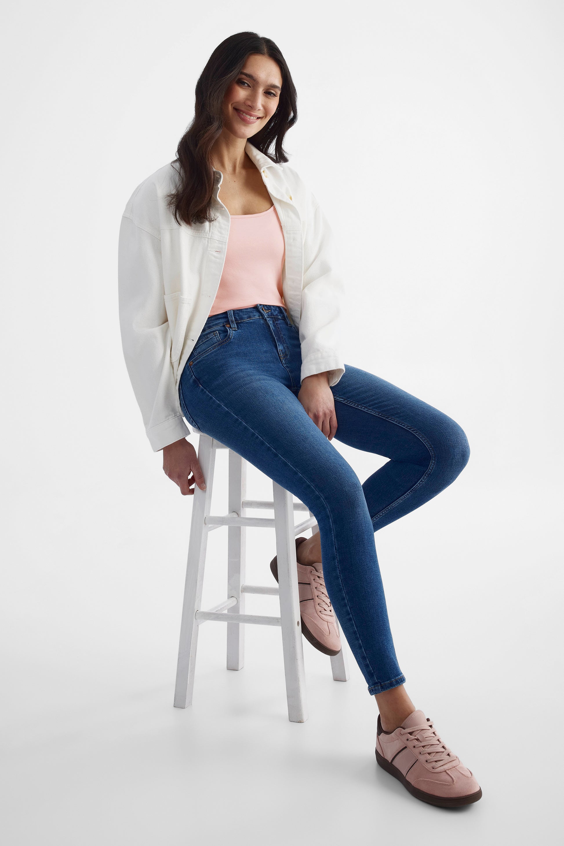 Camisole extensible à col carré - Femme && ROSE