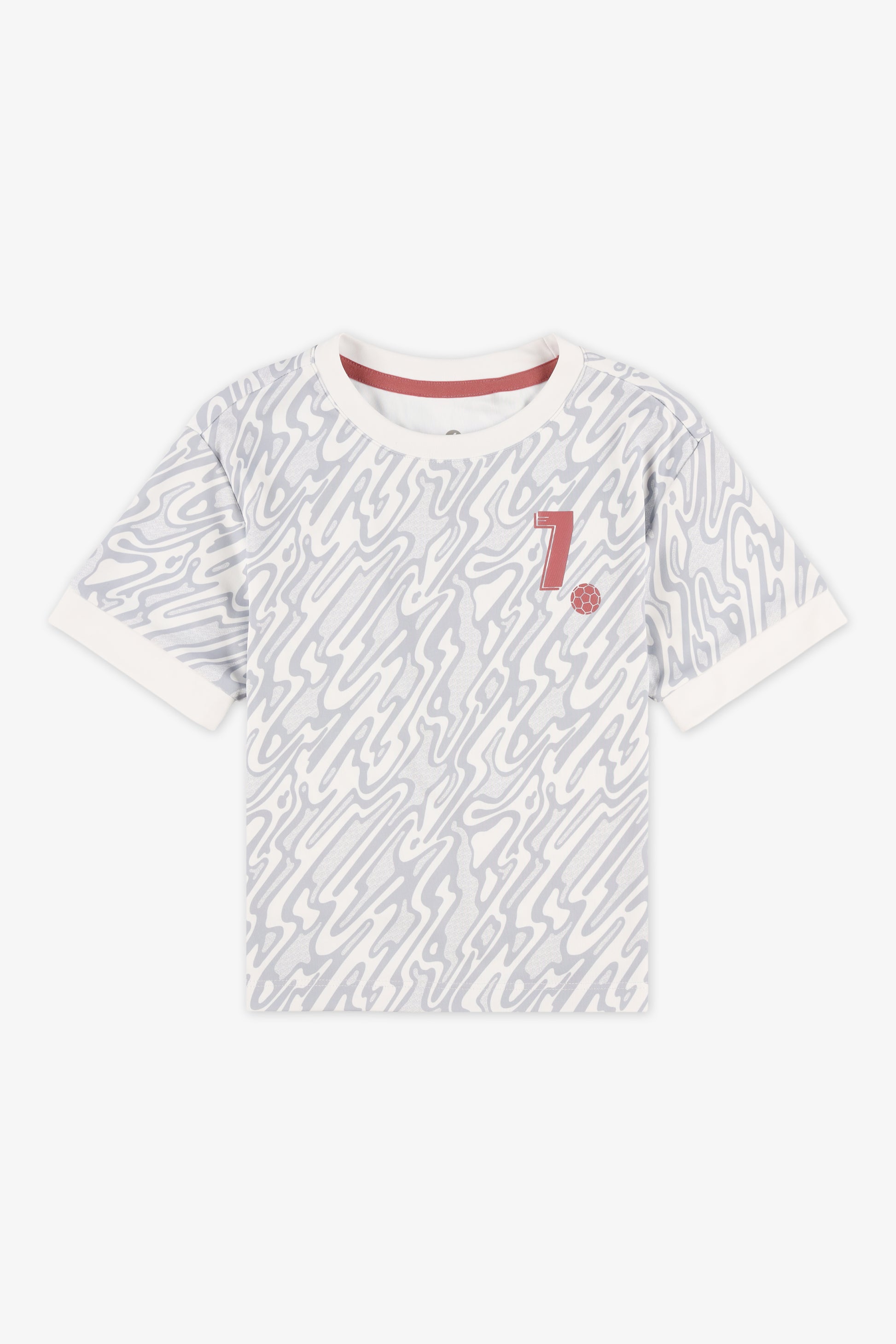 T-shirt soccer respirant graphique - Enfant fille && BLANC MULTI