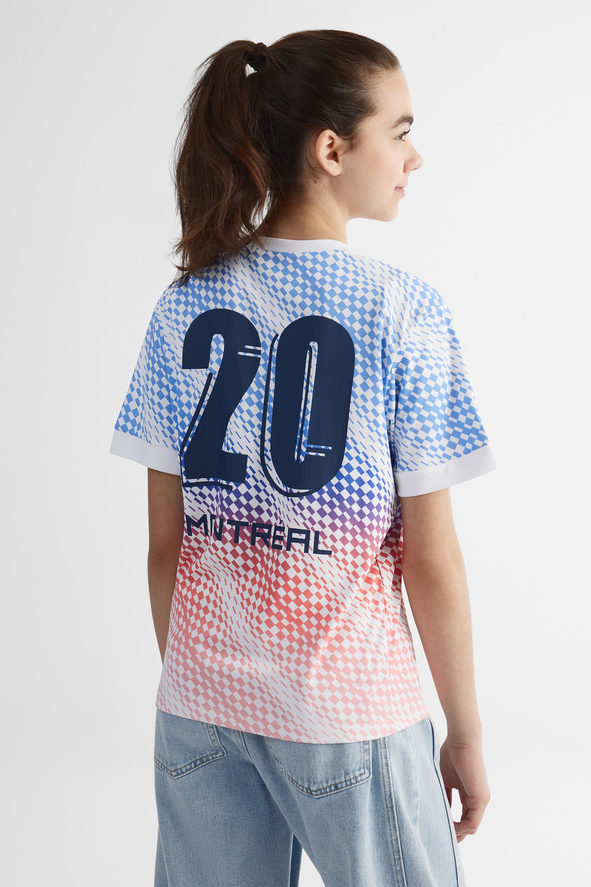 T-shirt soccer respirant à graphique - Ado fille && ROSE MULTI