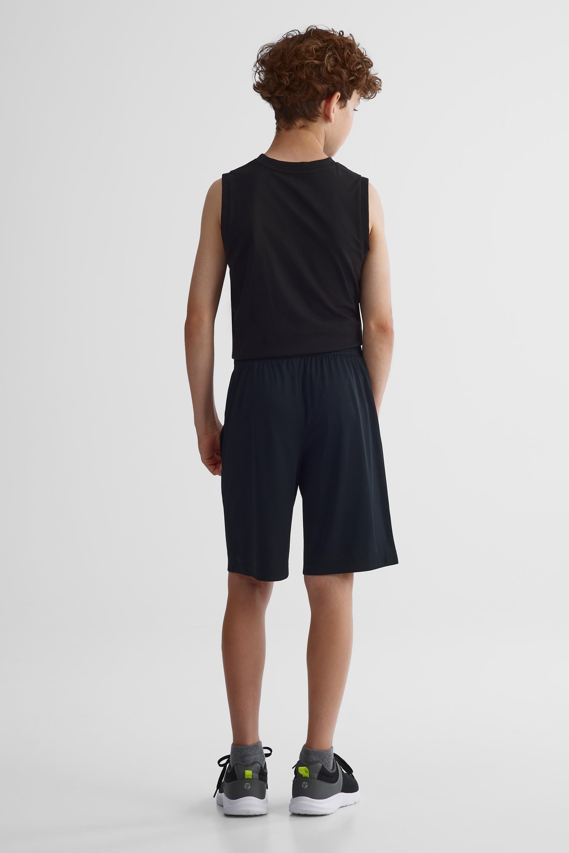 Short soccer respirant à cordon - Ado garçon && NOIR