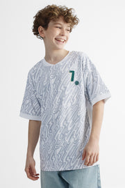 T-shirt soccer technique graphique - Ado garçon && BLANC MULTI