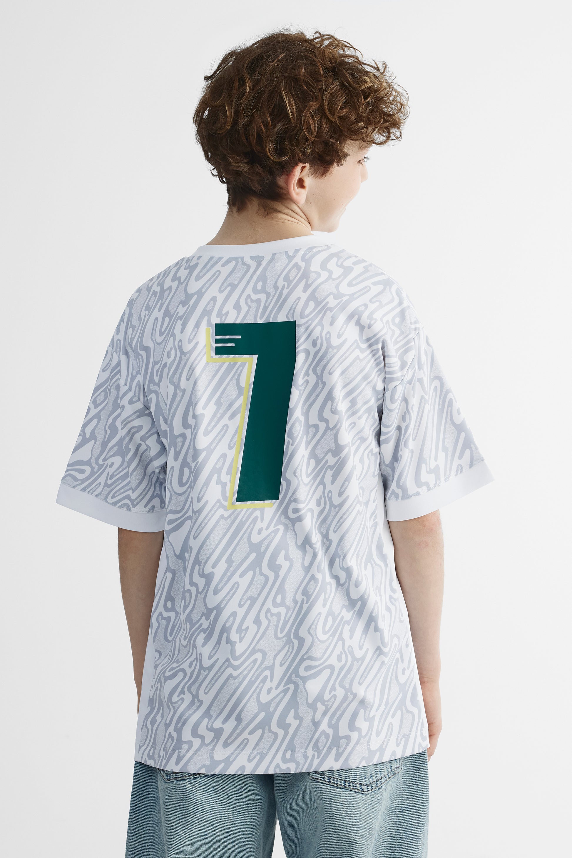 T-shirt soccer technique graphique - Ado garçon && BLANC MULTI