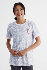 T-shirt soccer respirant col rond - Femme && BLANC MULTI