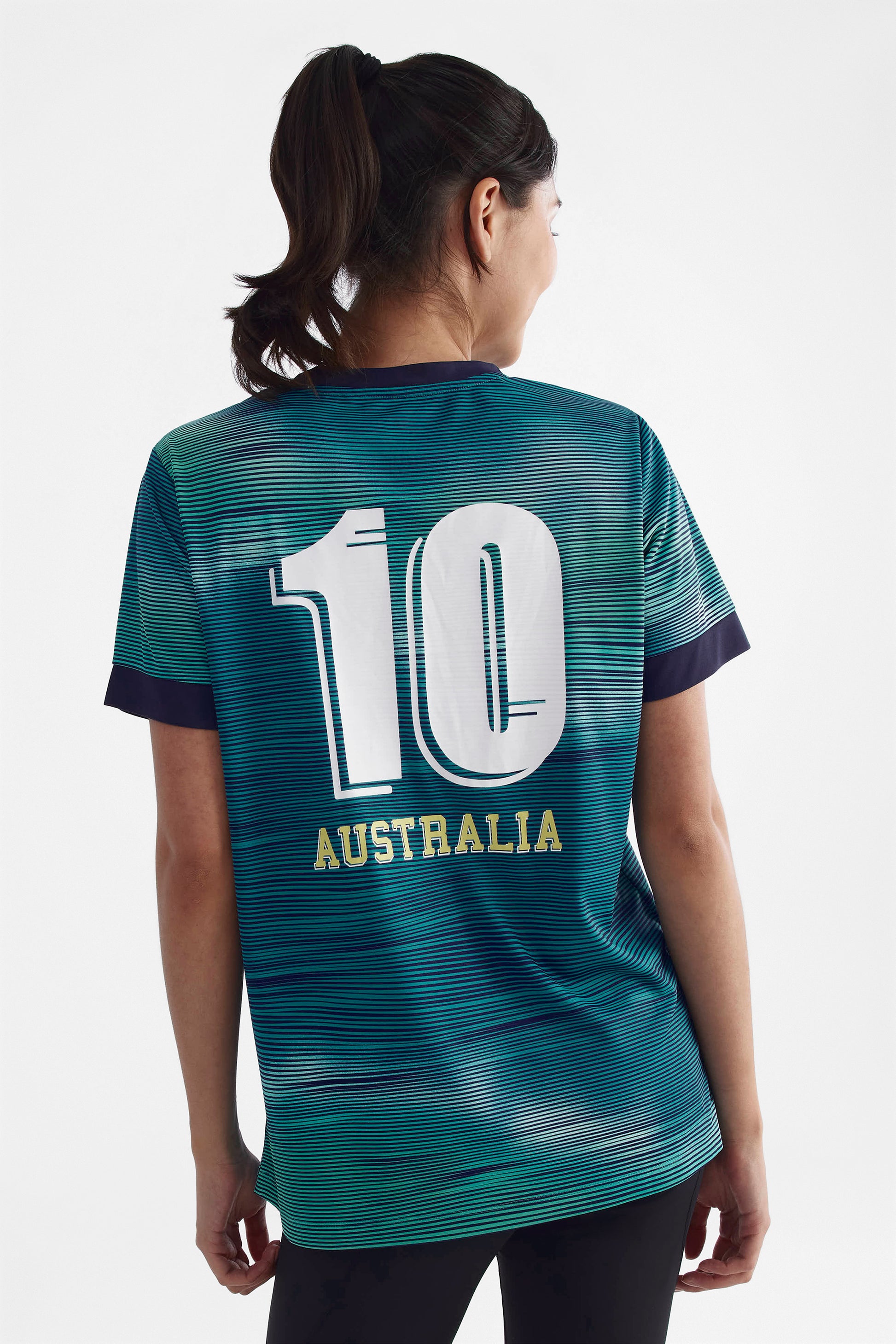 T-shirt soccer respirant col rond - Femme && TURQUOISE/MULTI