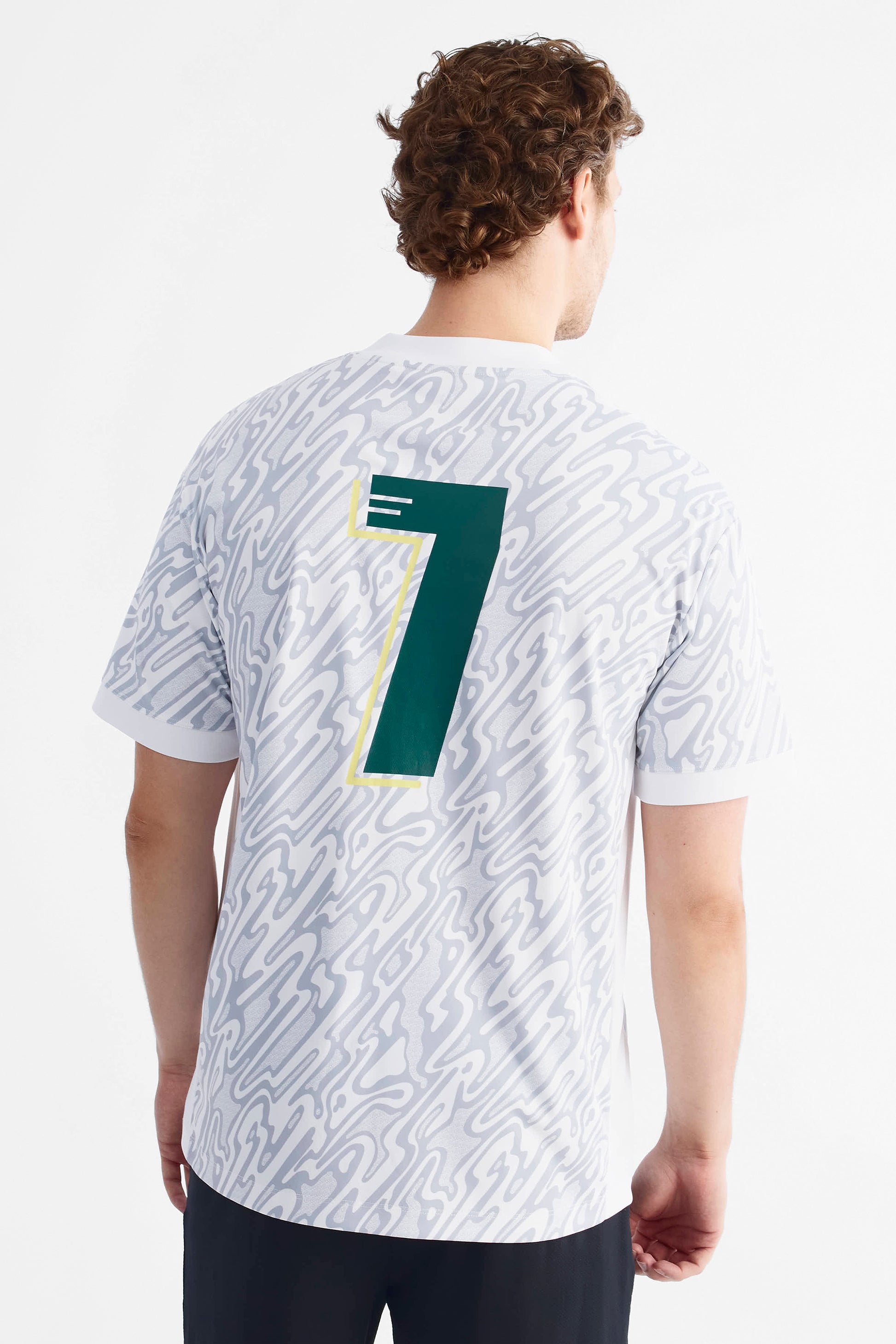 T-shirt soccer athlétique technique - Homme && BLANC MULTI