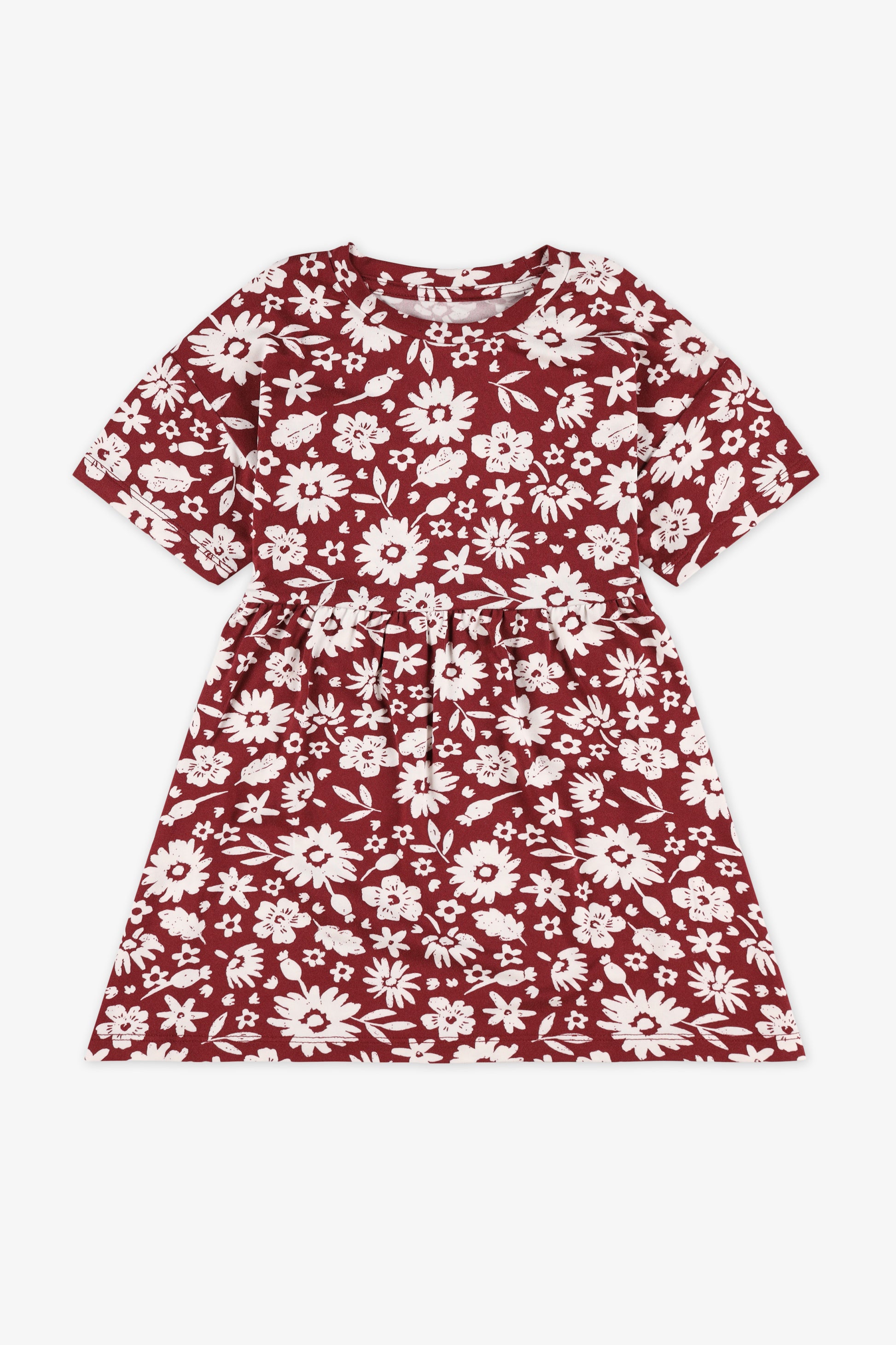 Robe imprimé - Enfant fille && ROUGE VIN