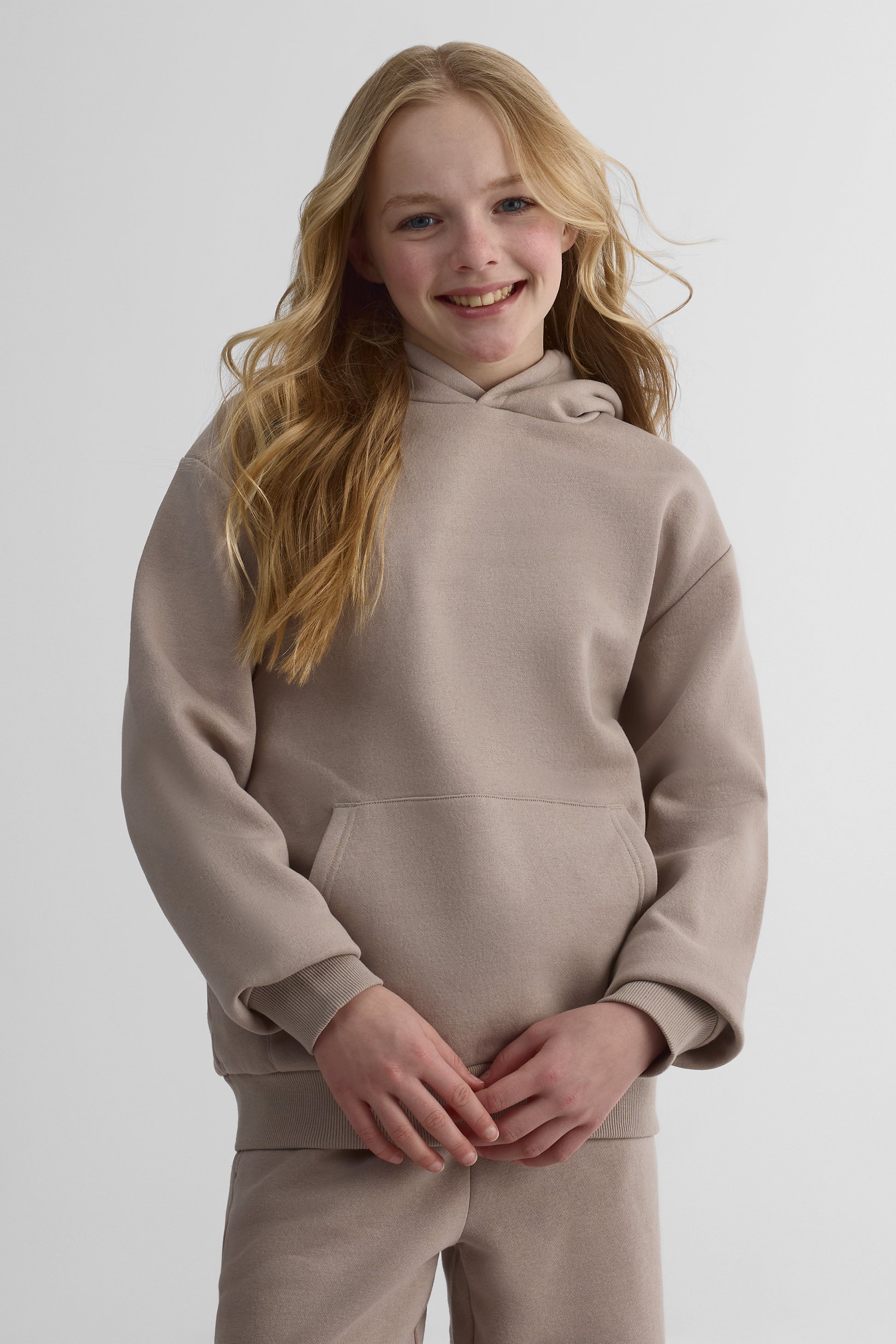 Chandail ouaté à capuchon - Ado fille && TAUPE