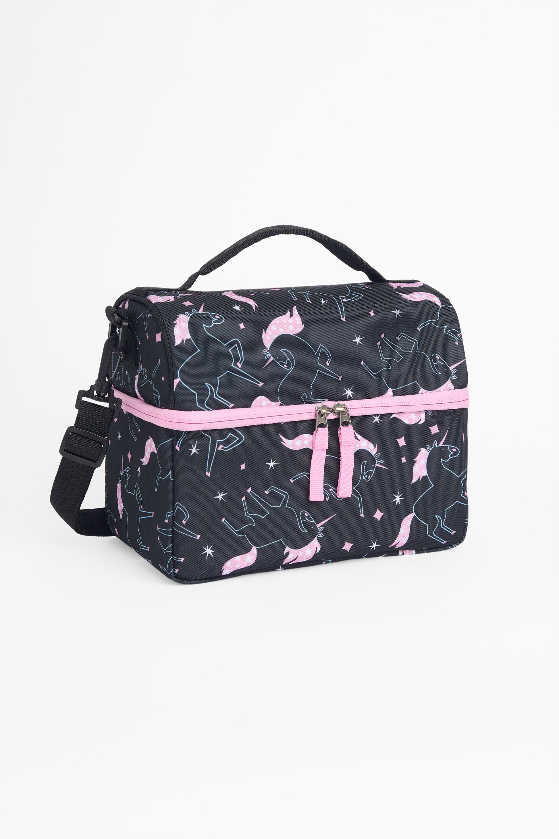 Boîte à lunch isolée en polyester Oxford - Enfant fille && NOIR/MULTI