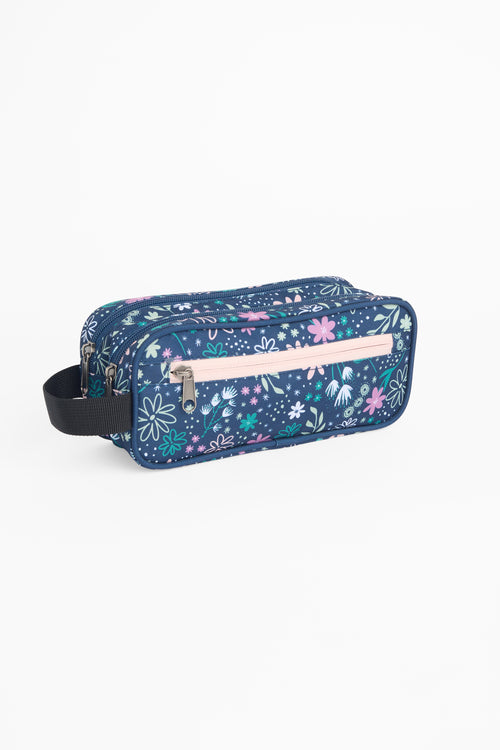 Coffre à crayons en polyester Oxford - Enfant fille && BLEU MULTI