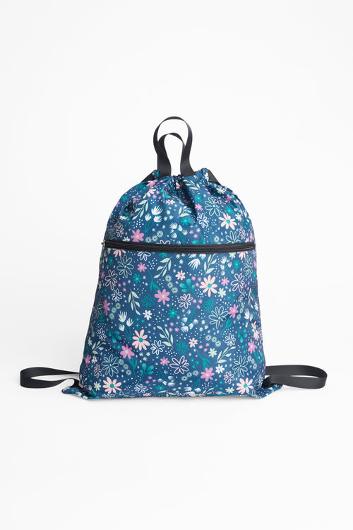 Sac à souliers à cordons en polyester - Enfant fille && BLEU MULTI