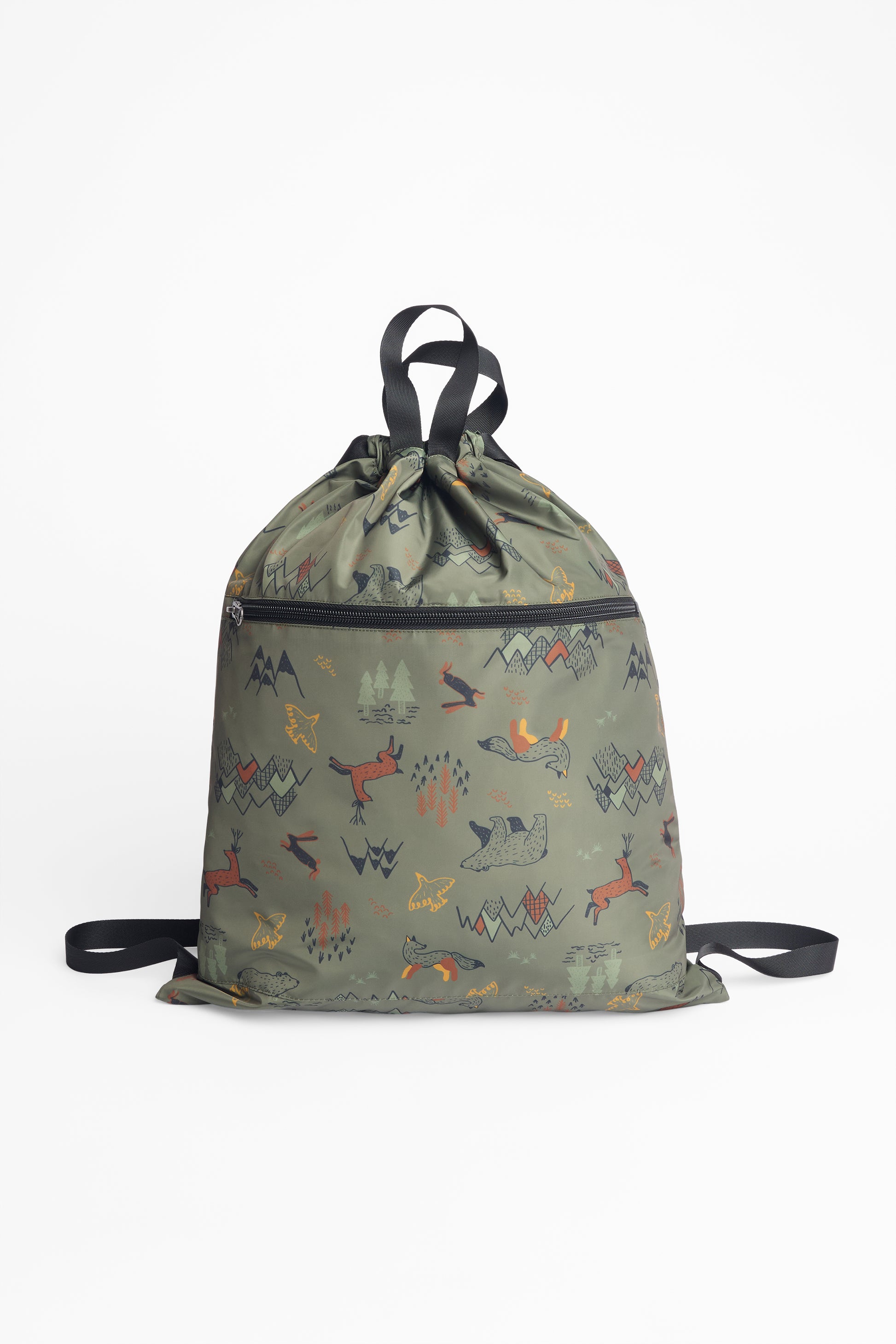 Sac à souliers cordons en polyester - Enfant garçon && KAKI/MULTI