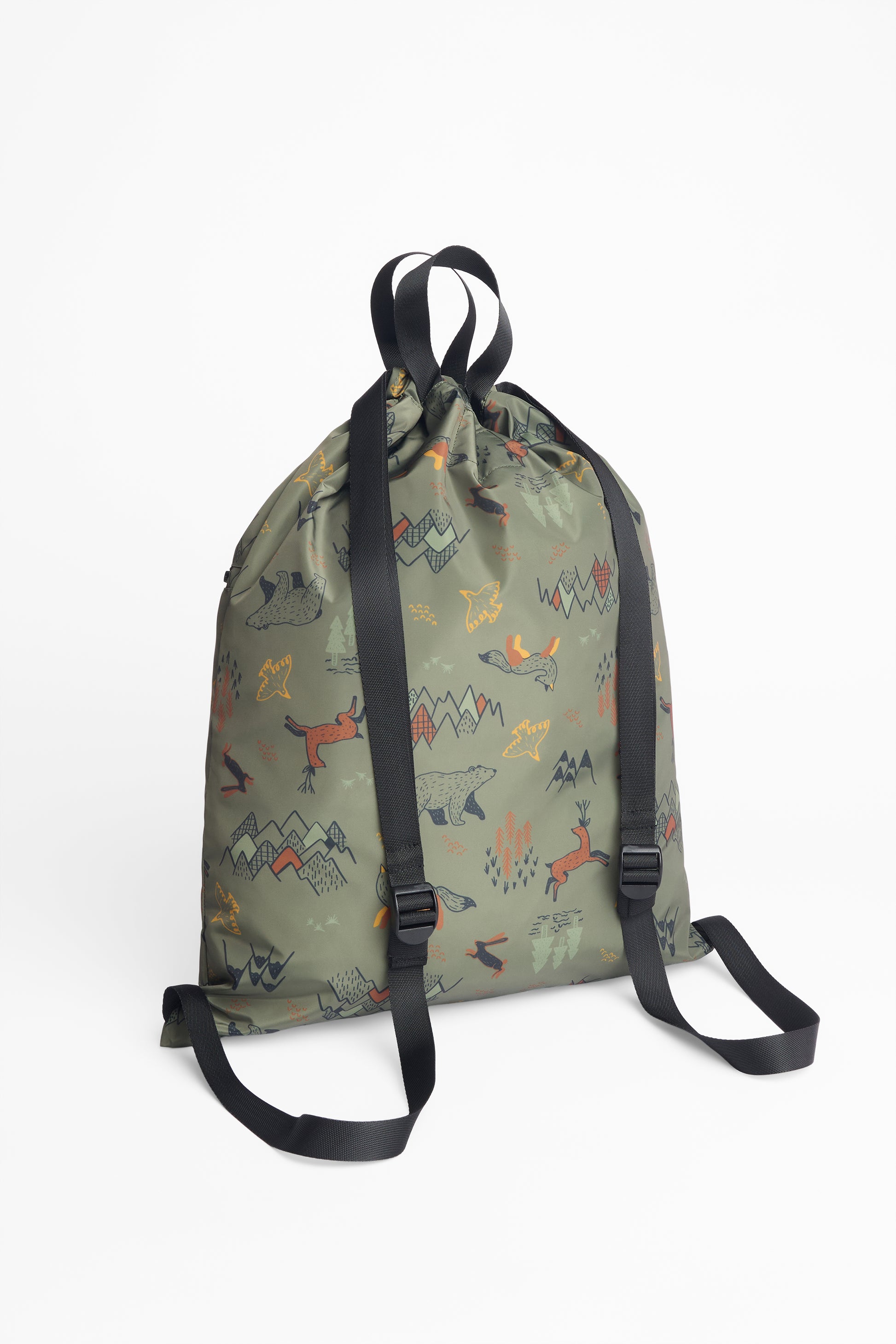 Sac à souliers cordons en polyester - Enfant garçon && KAKI/MULTI