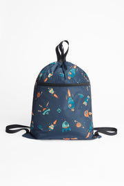 Sac à souliers cordons en polyester - Enfant garçon && MARIN/MULTI