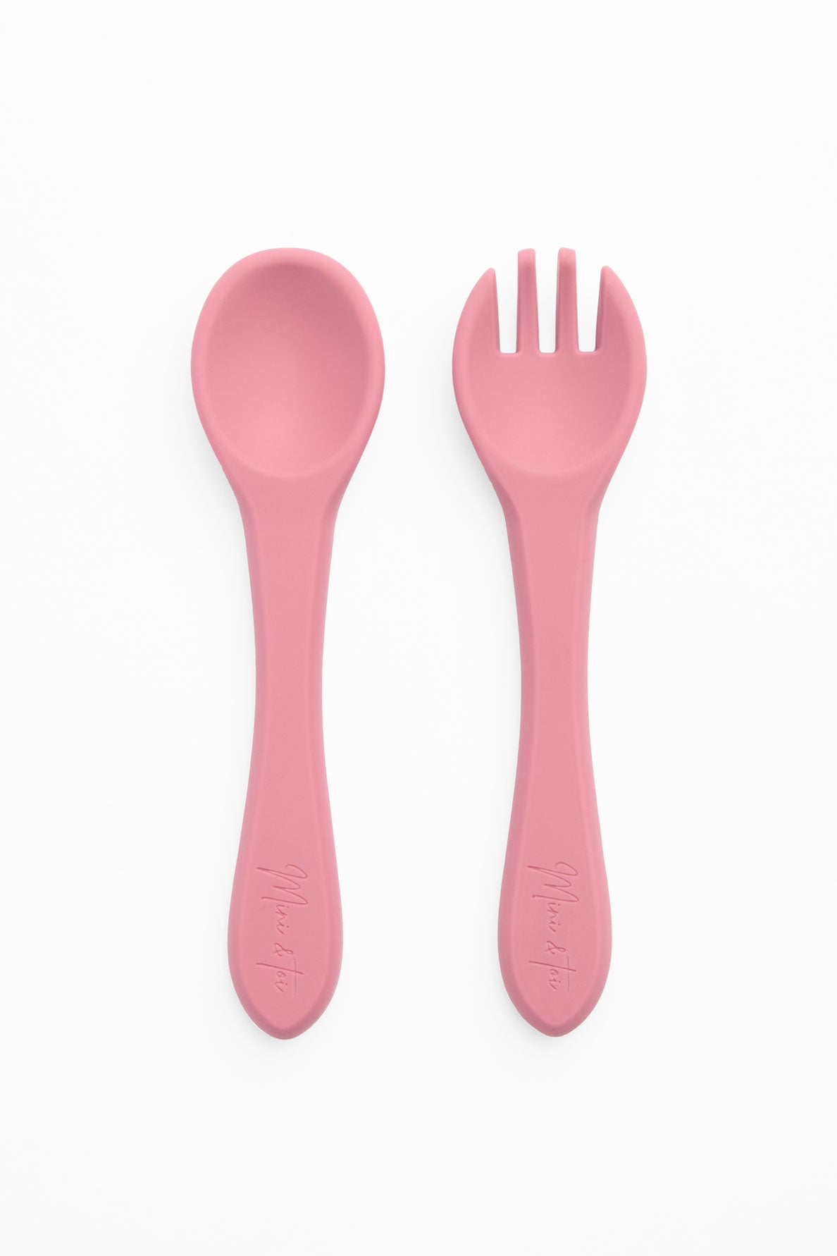 Cuillère et fourchette d'apprentissage - Bébé garçon && ROSE
