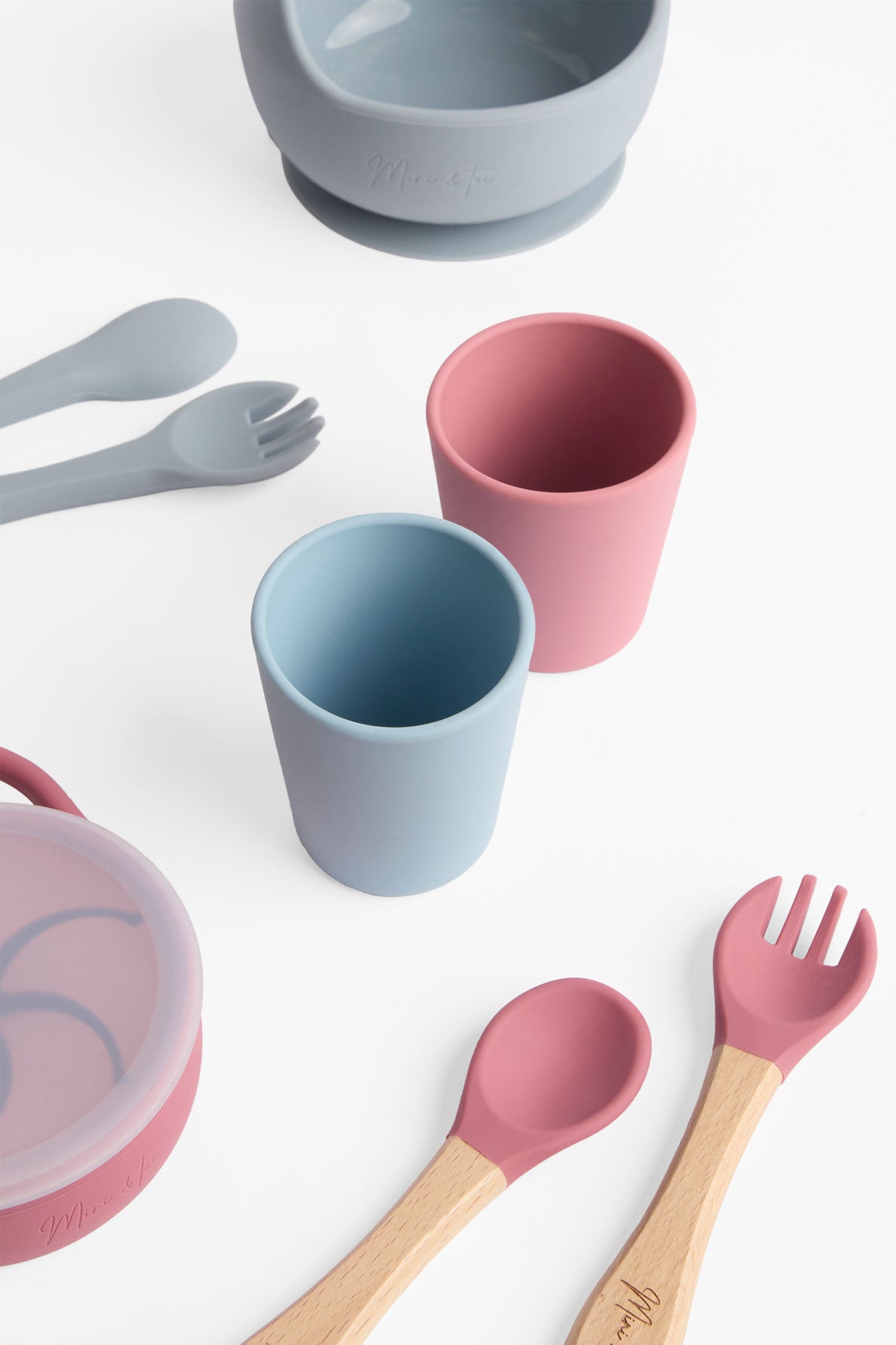 Verre d'apprentissage pour le repas - Bébé garçon && ROSE