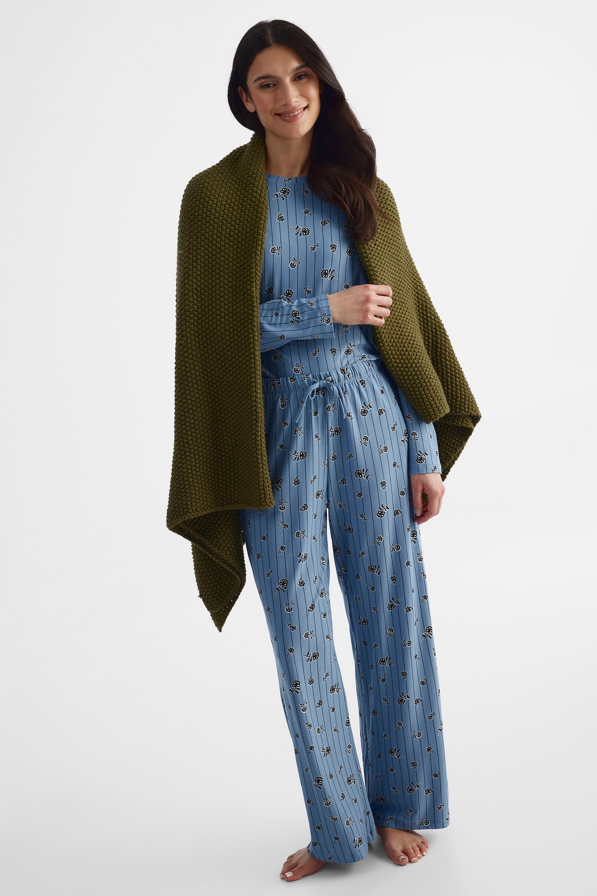 Pantalon - Femme && BLEU MULTI