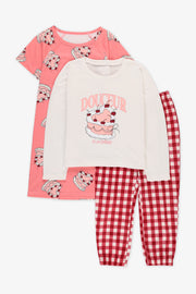 Pyjama 3 pièces imprimé - Enfant fille && BEIGE