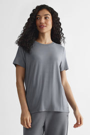 Chandail manches courtes - Femme && BLEU ACIER