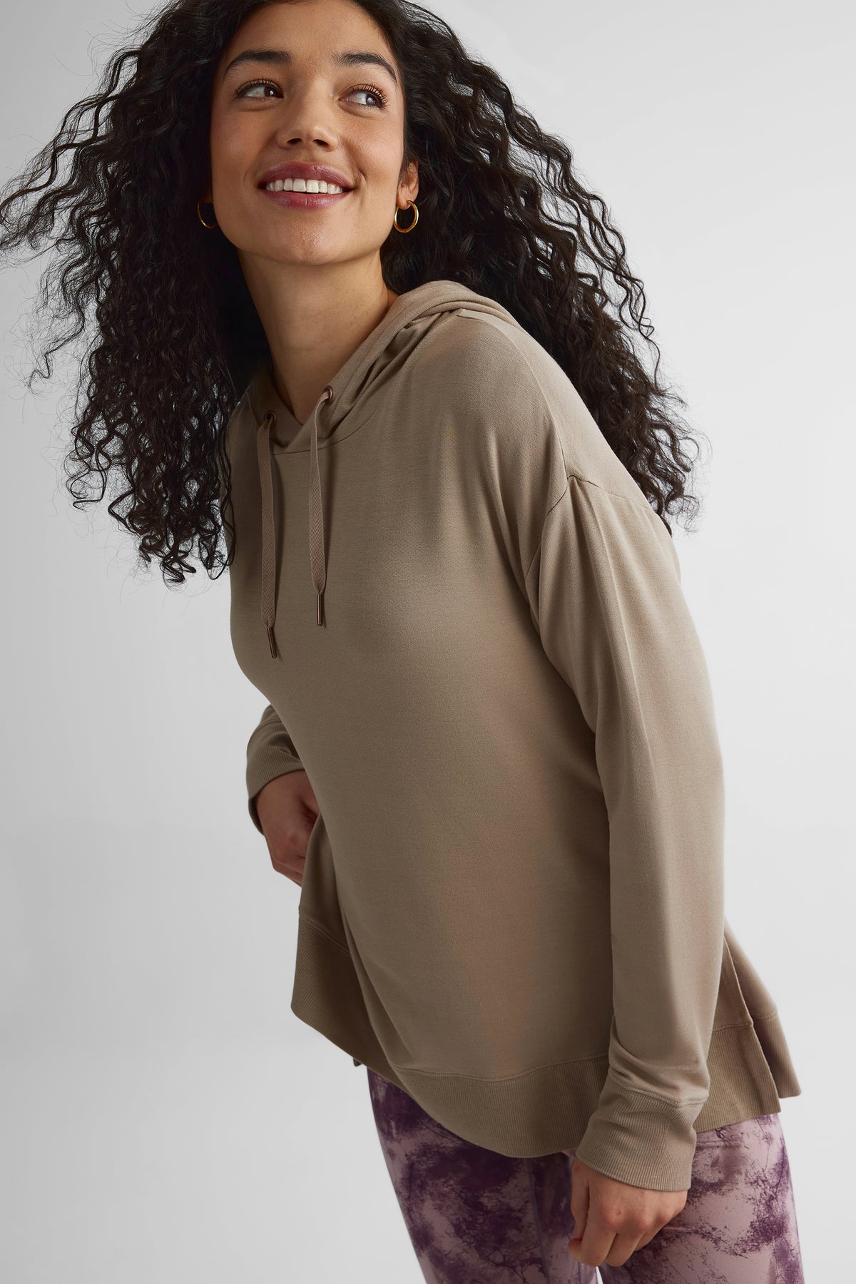 Chandail ouaté à capuchon - Femme && BEIGE