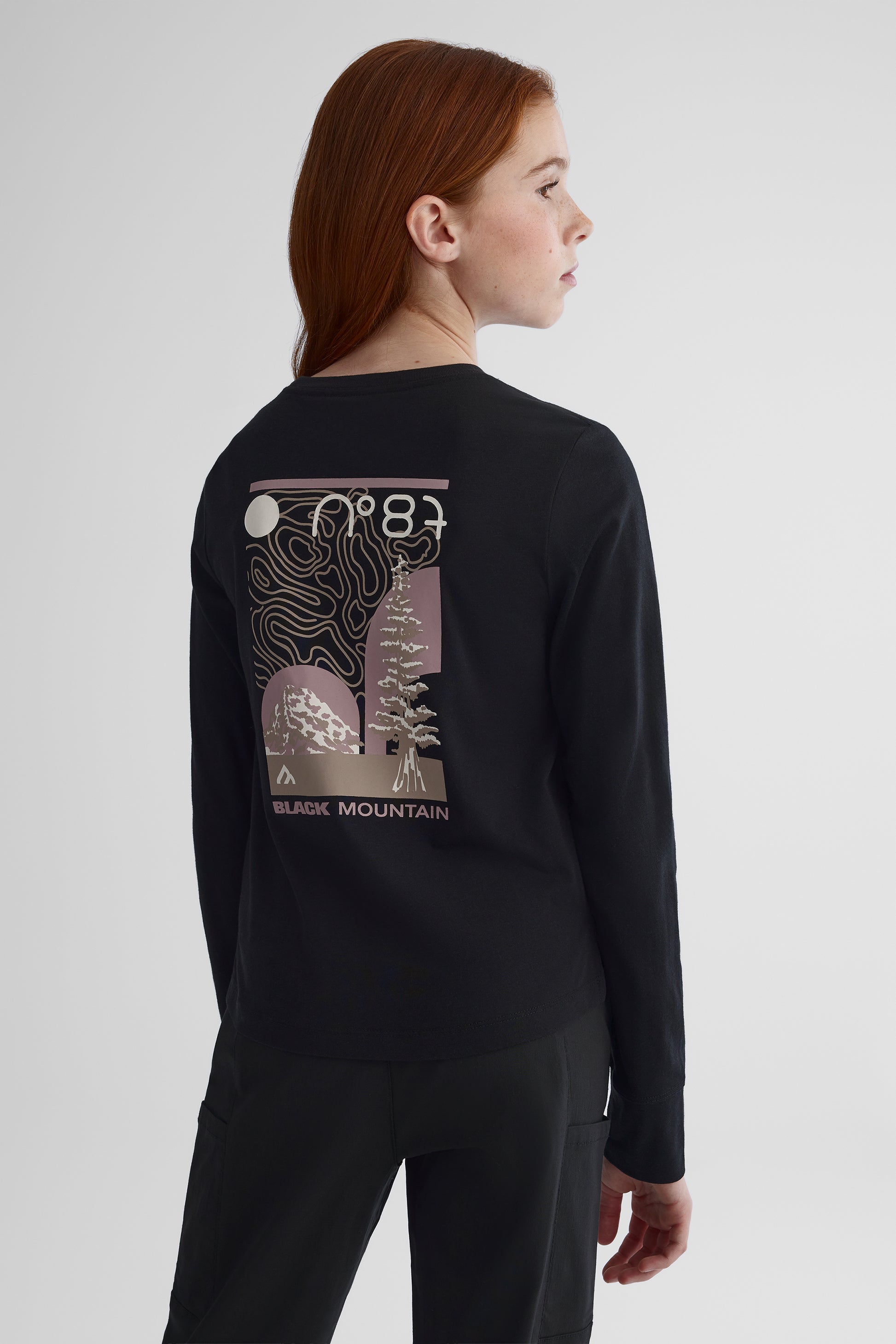 Chandail léger graphique - Ado fille && NOIR