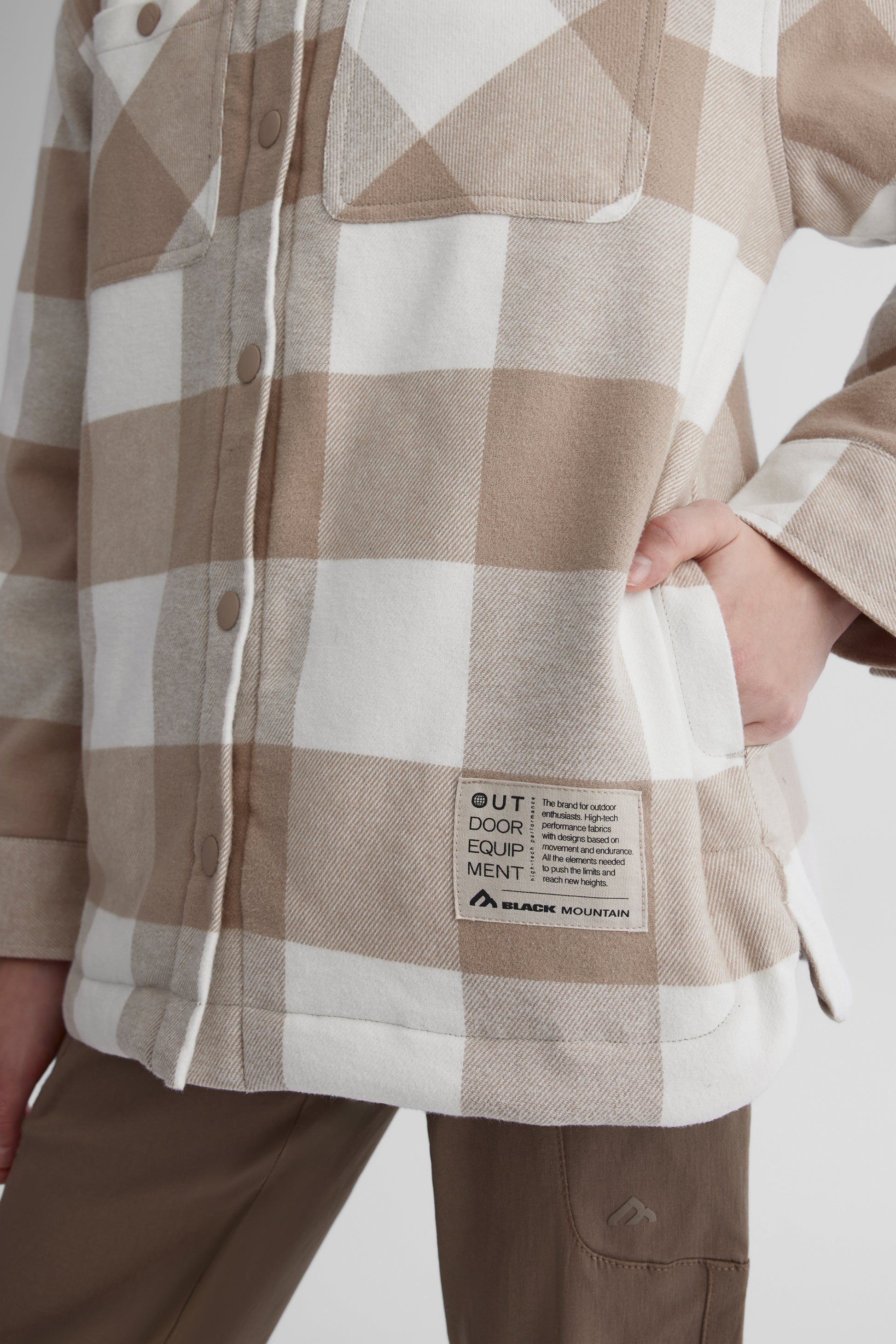 Chemise flanelle matelassée BLACK MOUNTAIN - Ado fille && TAUPE MULTI