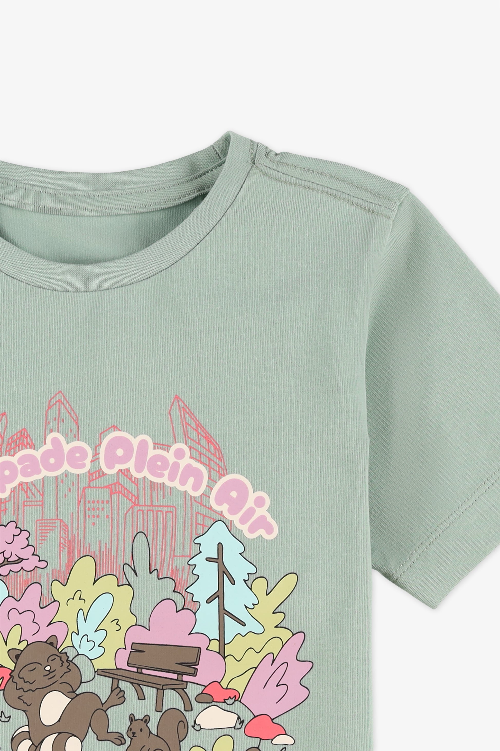 Chandail manches courtes graphique - Enfant fille && VERT