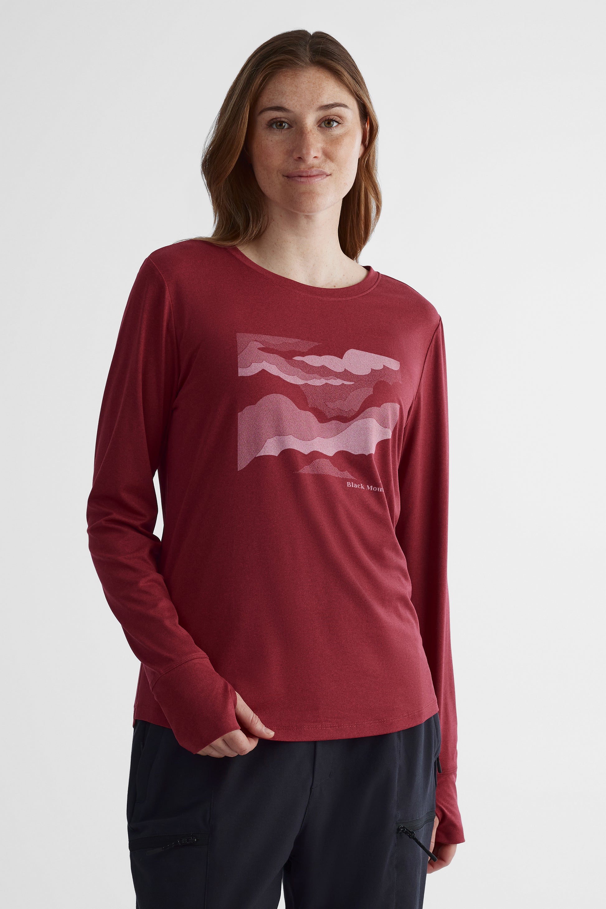 Chandail léger graphique - Femme && BOURGOGNE