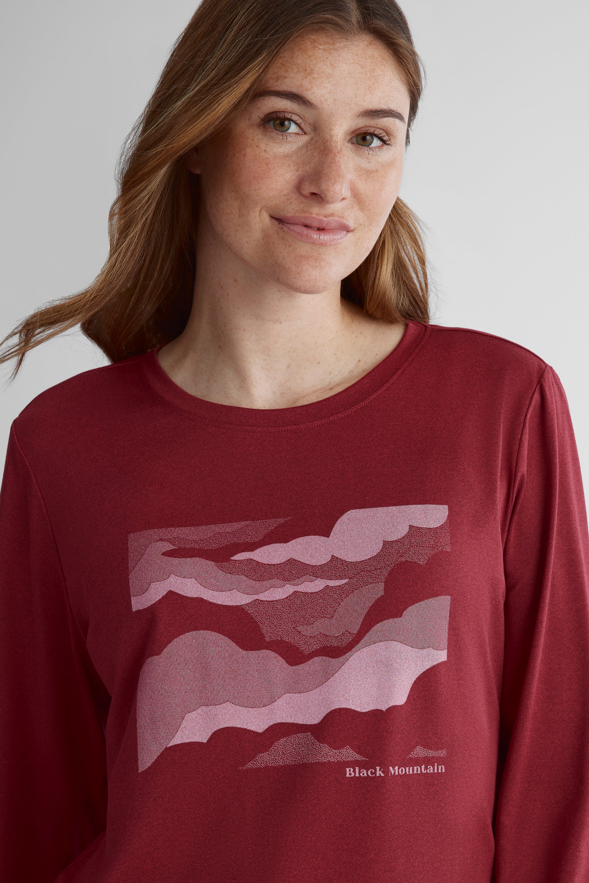 Chandail léger graphique - Femme && BOURGOGNE