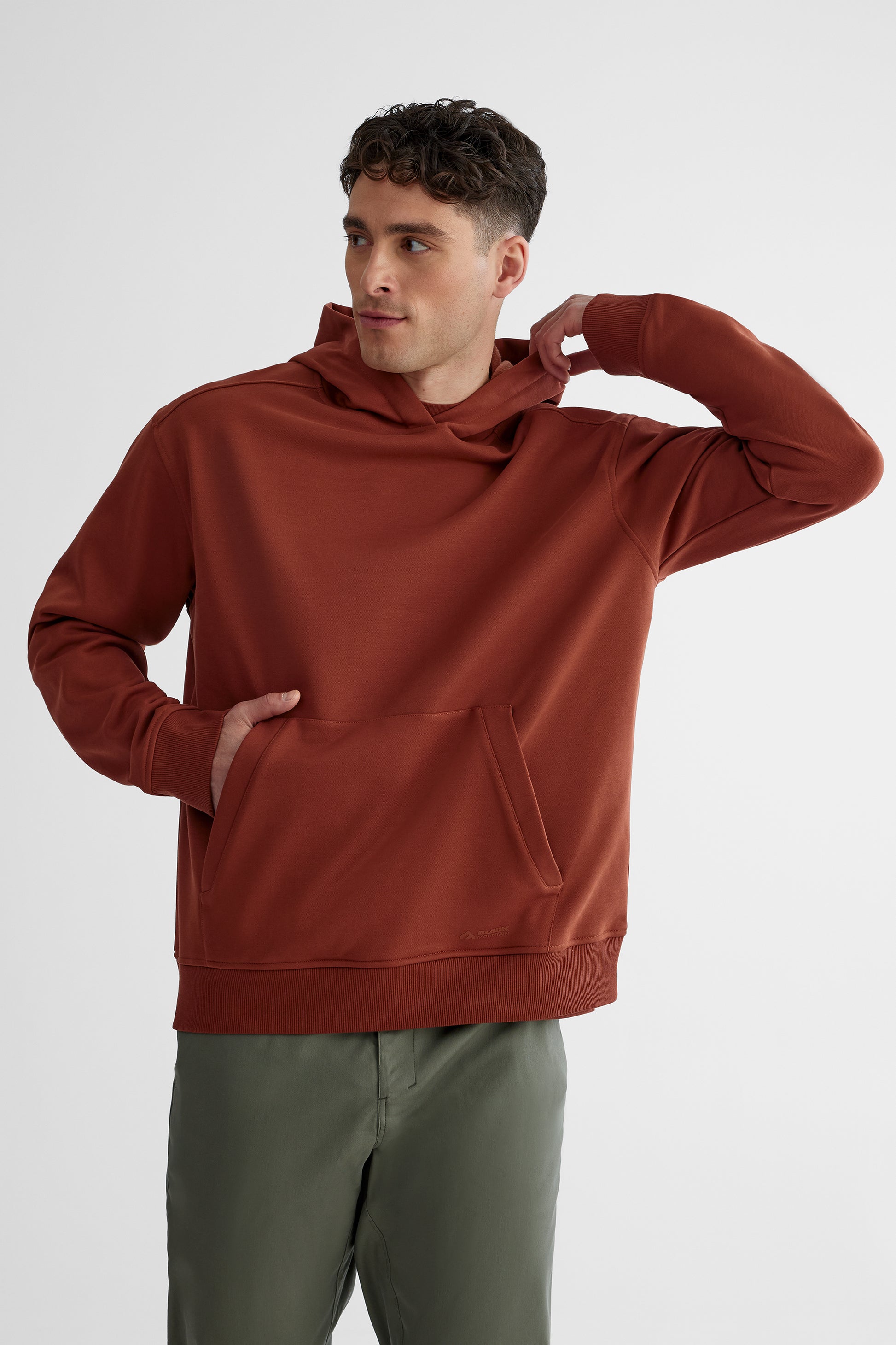 Chandail ouaté à capuchon - Homme && BRUN