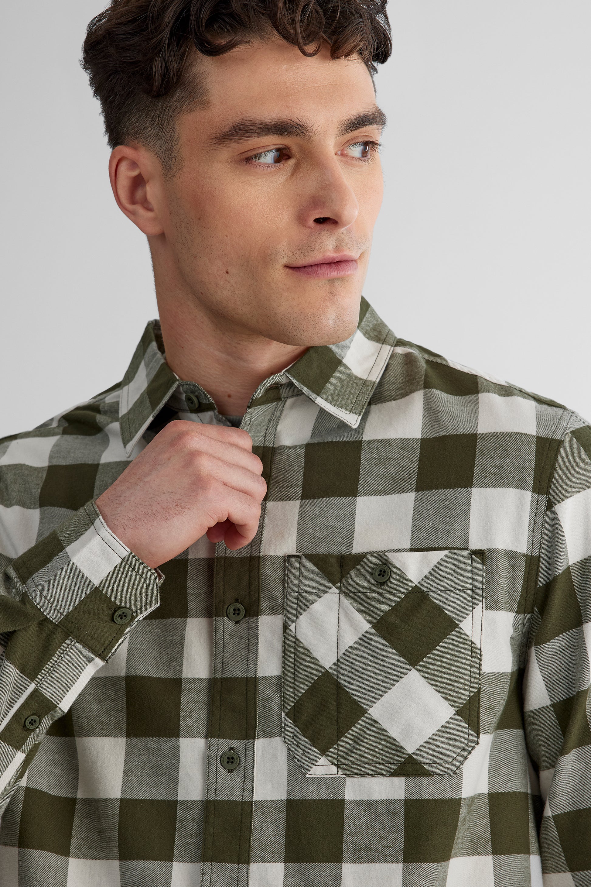 Chemise manches longues - Homme && OLIVE
