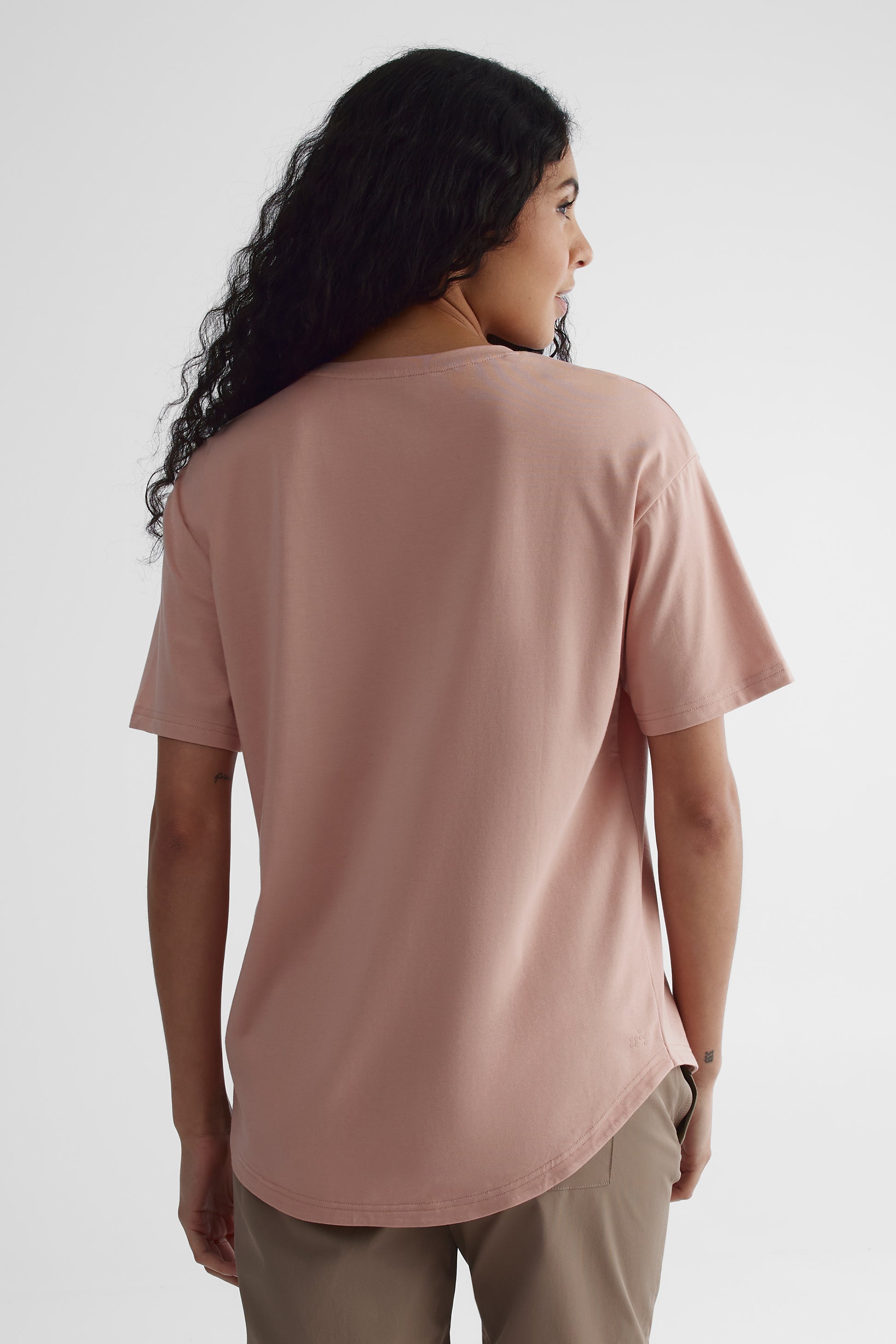 Chandail manches courtes - Femme && VIEUX ROSE