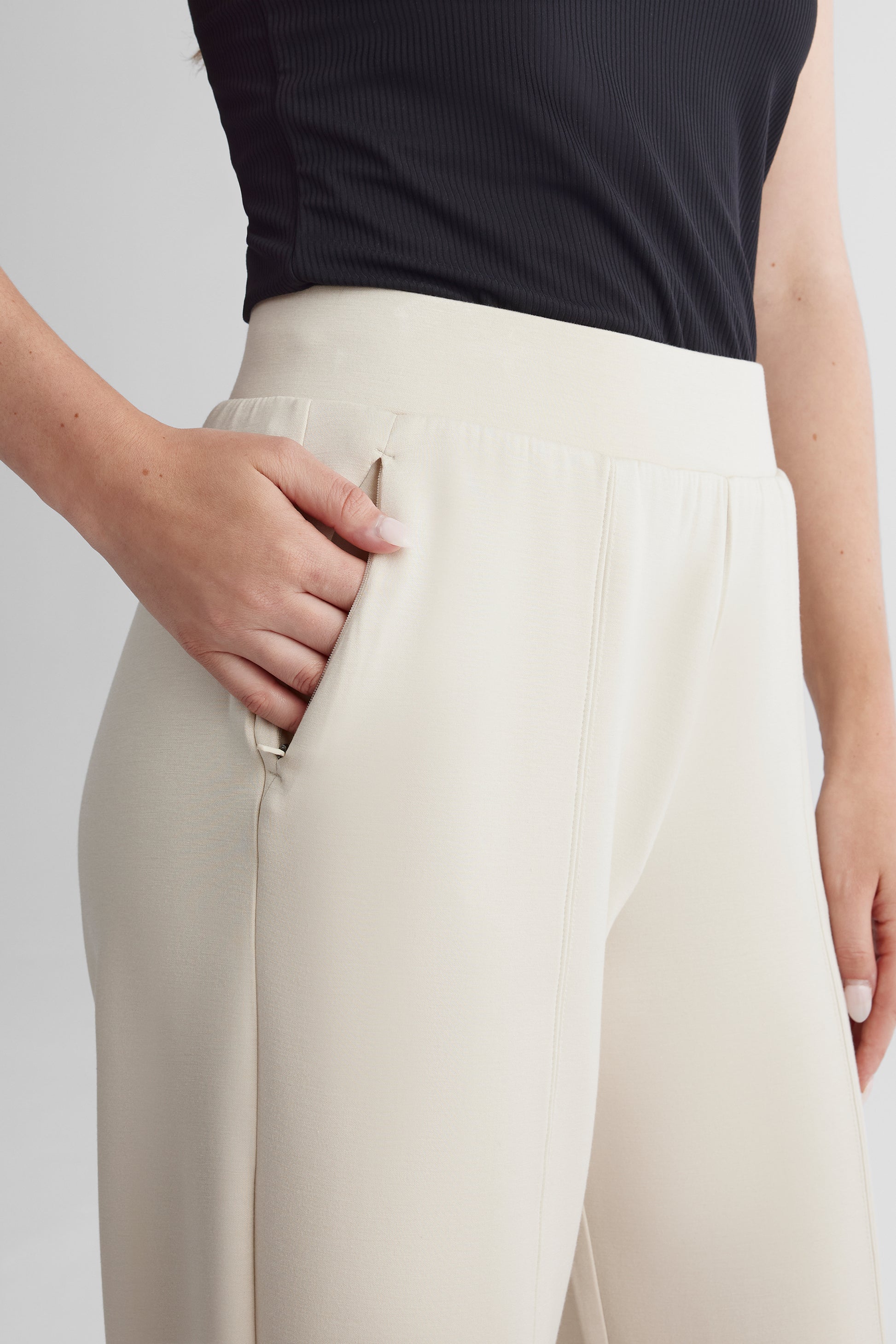Pantalon jambe large - Femme && OATMEAL