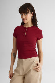 Chandail manches courtes - Ado fille && ROUGE