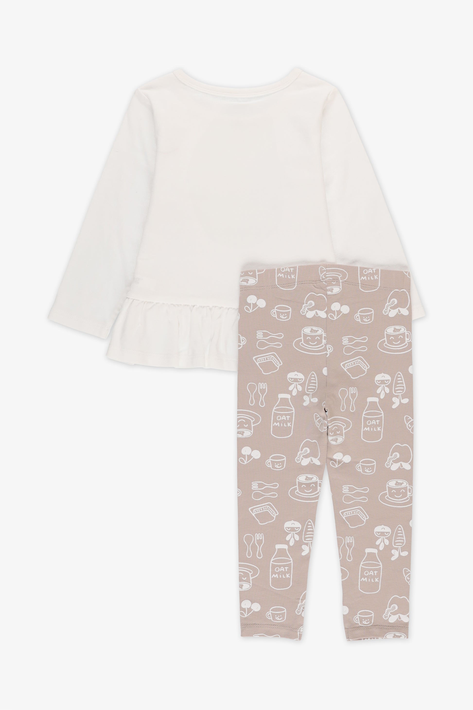 Ensemble 2 morceaux - Bébé fille && BLANC CASSÉ