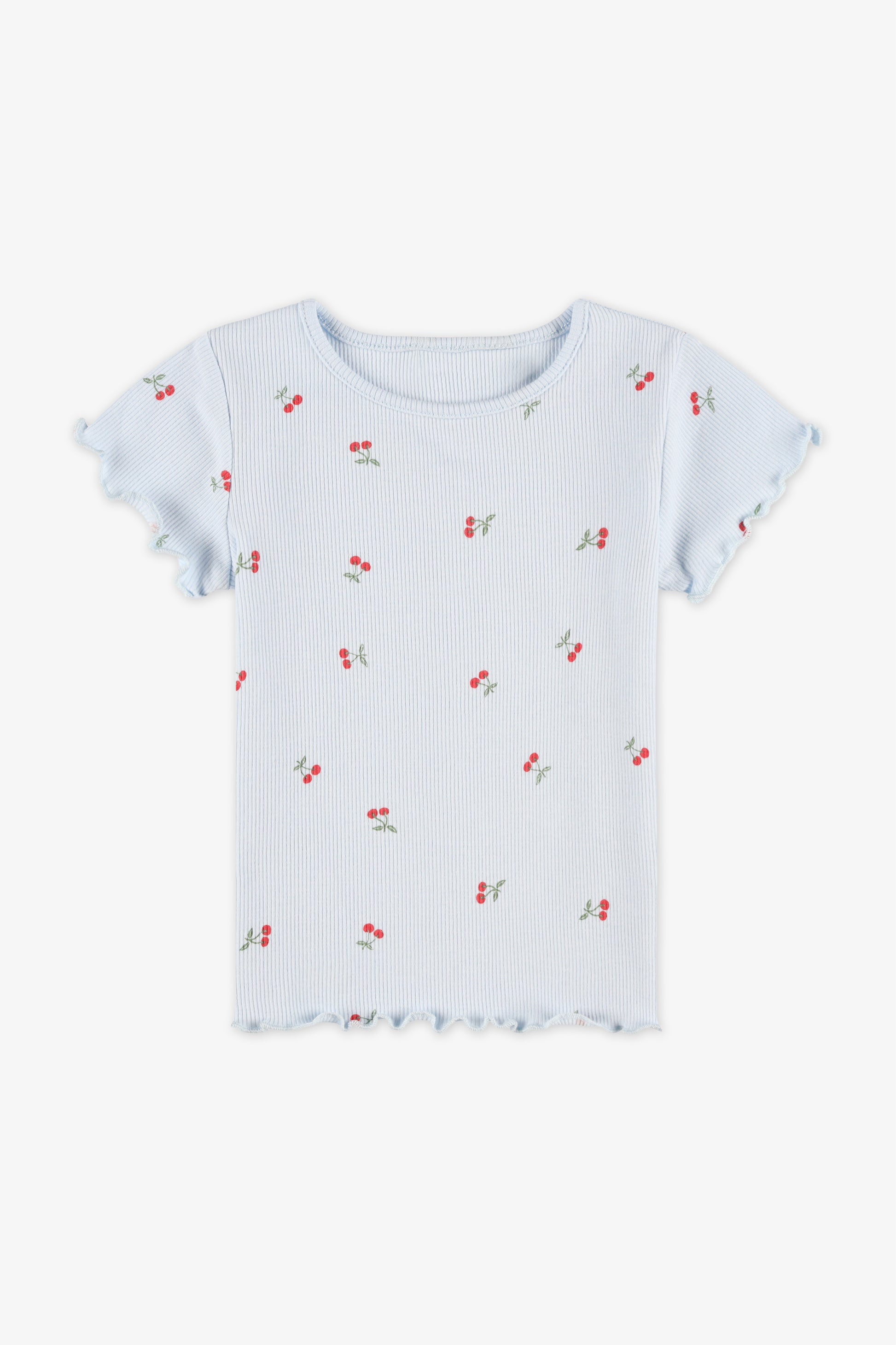 Chandail manches courtes - Bébé fille && BLEU CIEL