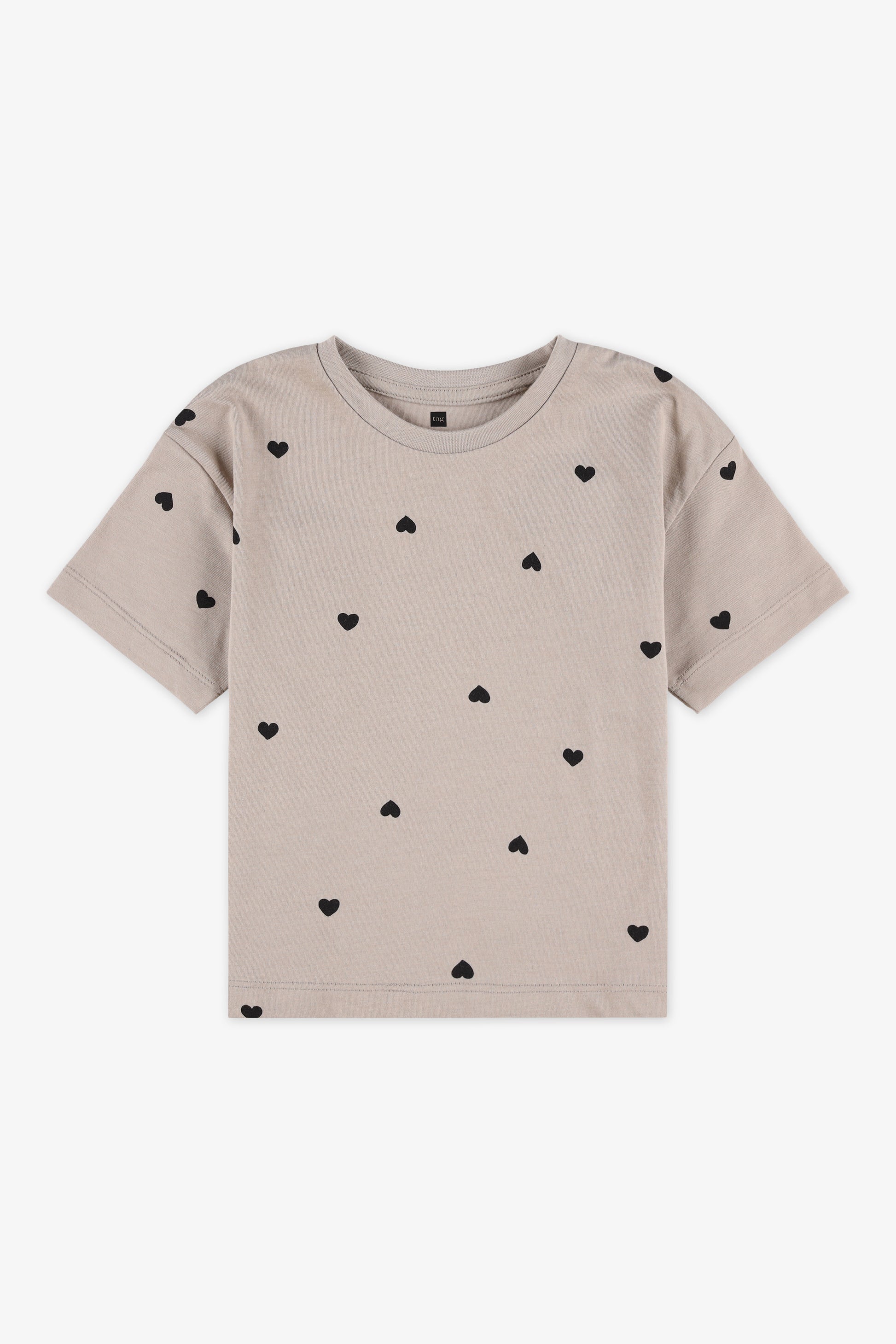 Chandail manches courtes 2/20$ - Enfant fille && TAUPE MULTI