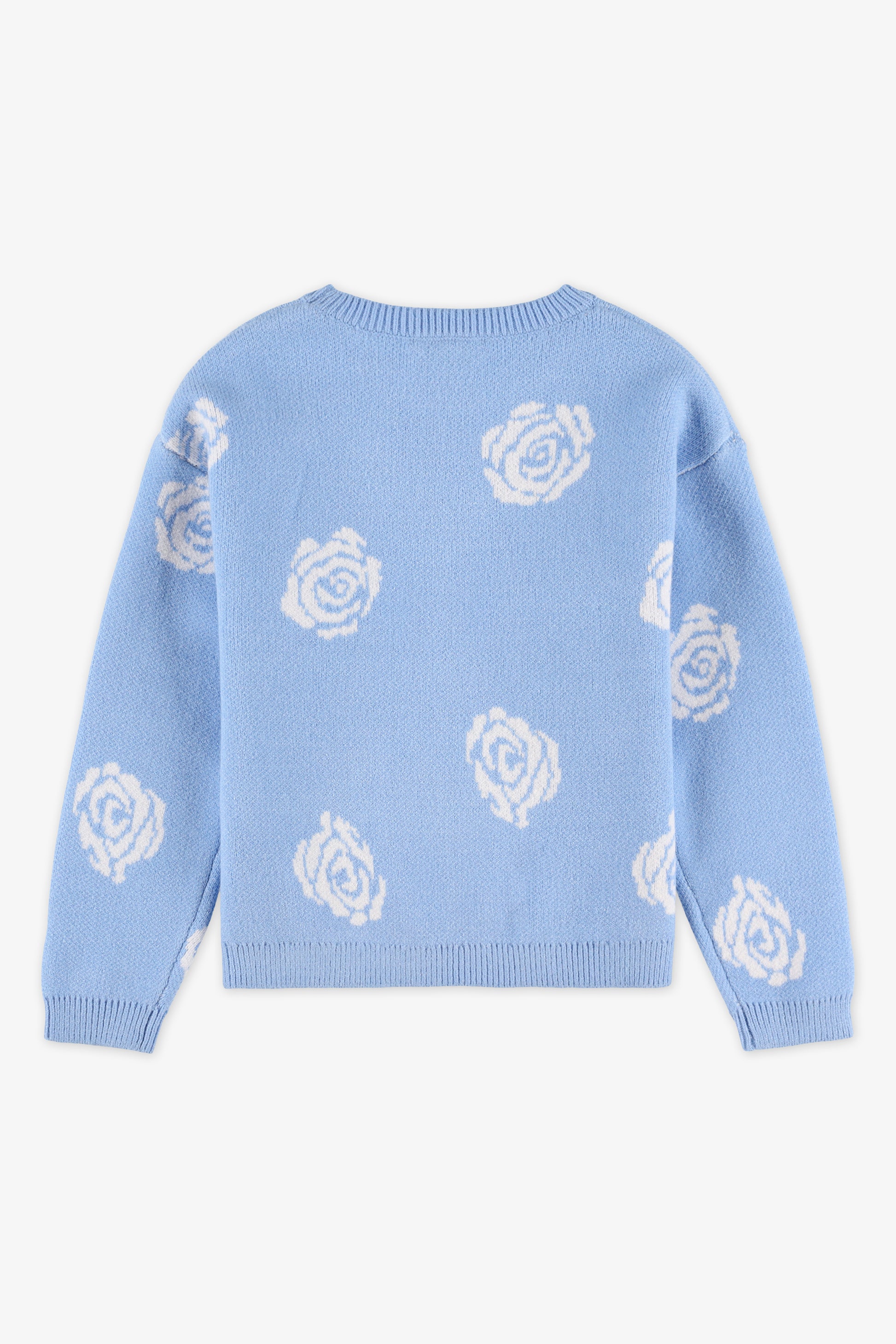 Chandail en tricot - Enfant fille && BLEU MULTI