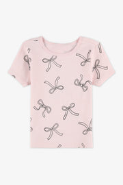 Chandail manches courtes - Enfant fille && ROSE MULTI