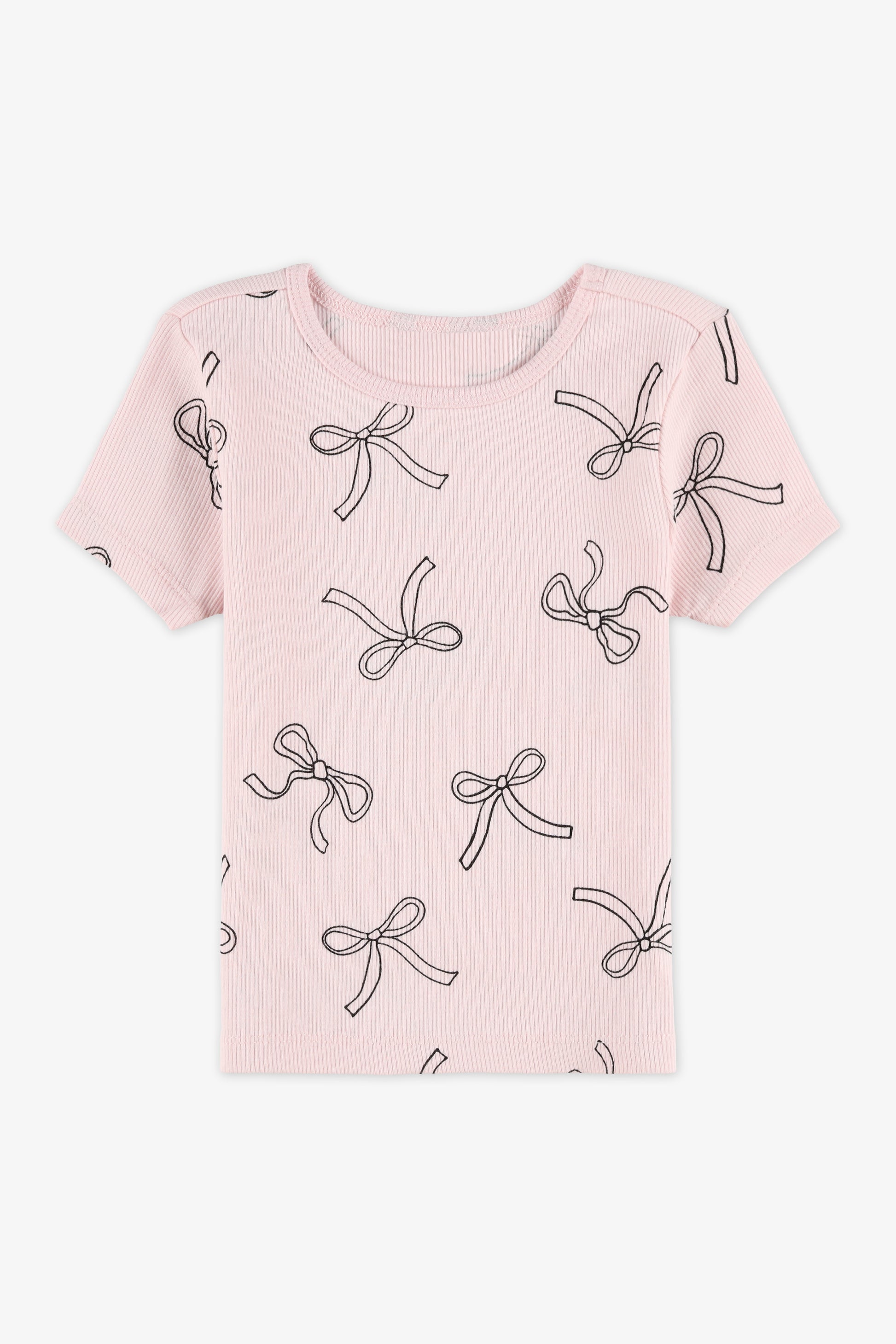 Chandail manches courtes - Enfant fille && ROSE MULTI