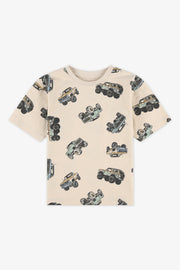 Chandail manches courtes 2/20$ - Enfant garçon && BEIGE/MULTI
