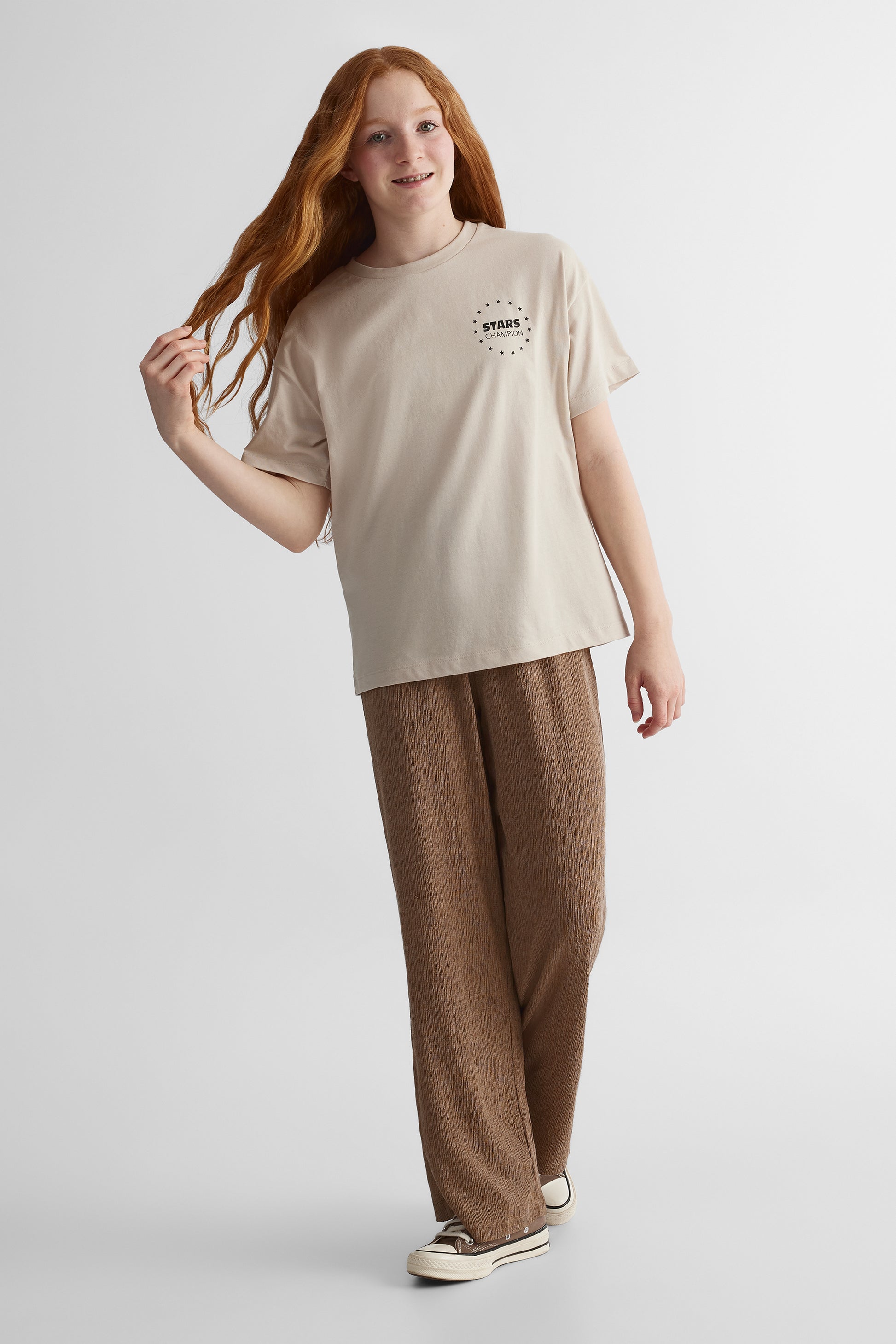 Chandail manches courtes - Ado fille && BEIGE