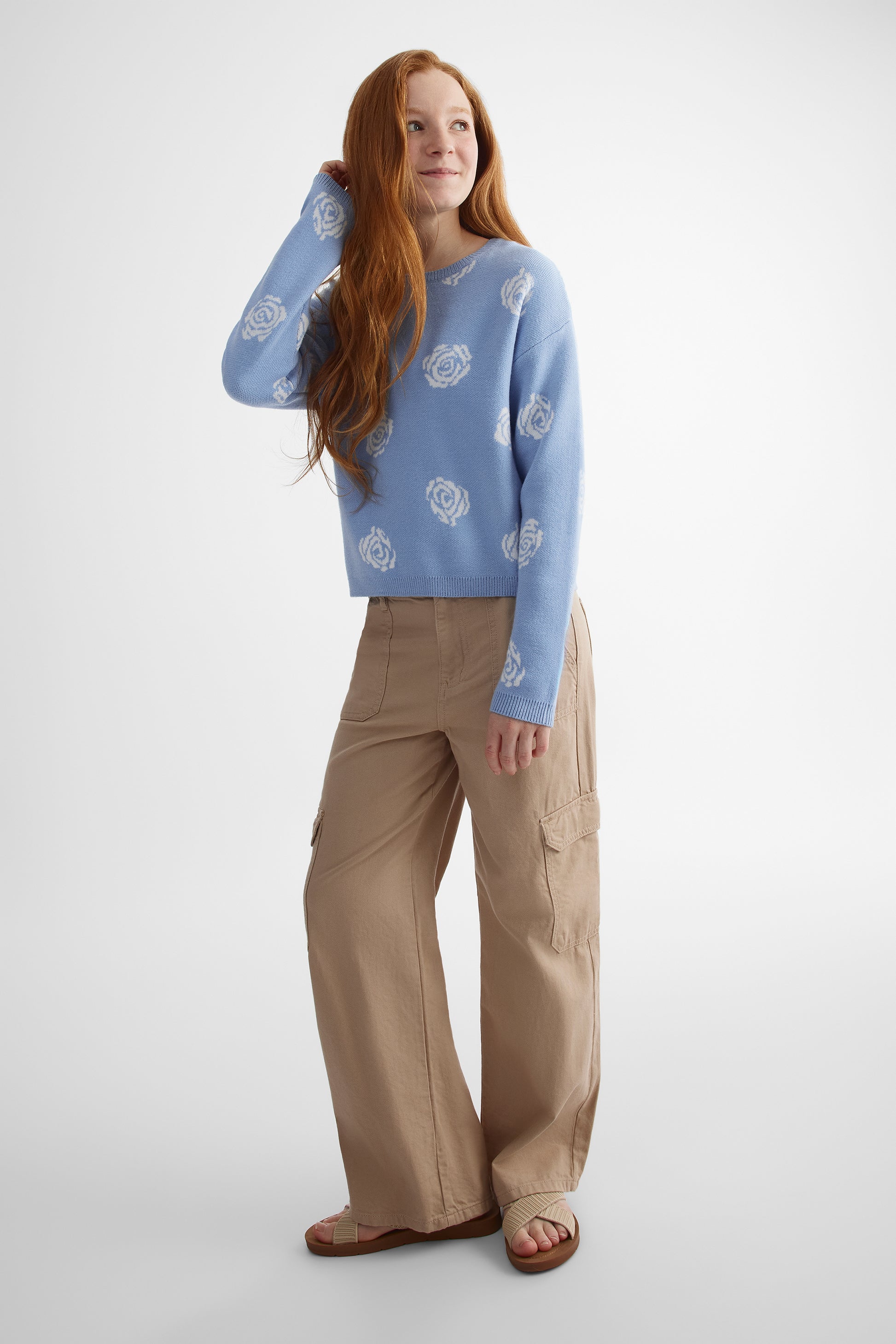 Chandail en tricot - Ado fille && BLEU
