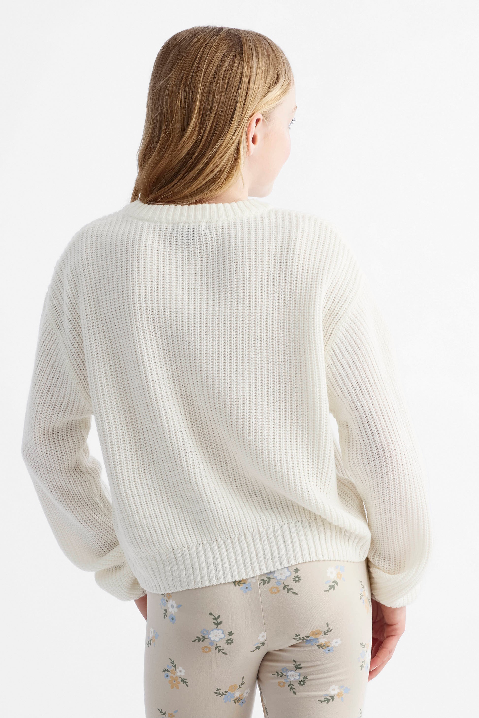 Chandail en tricot - Ado fille && BLANC CASSÉ