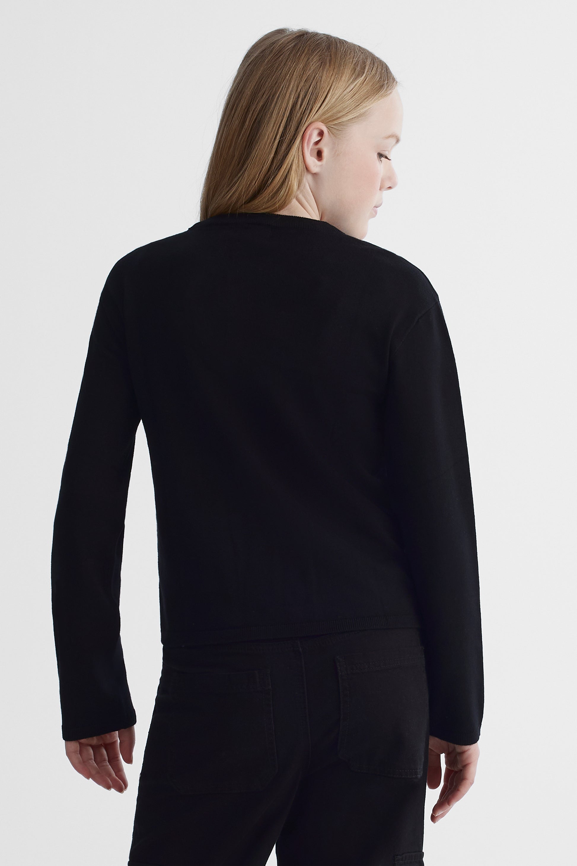 Veste en tricot - Ado fille && NOIR